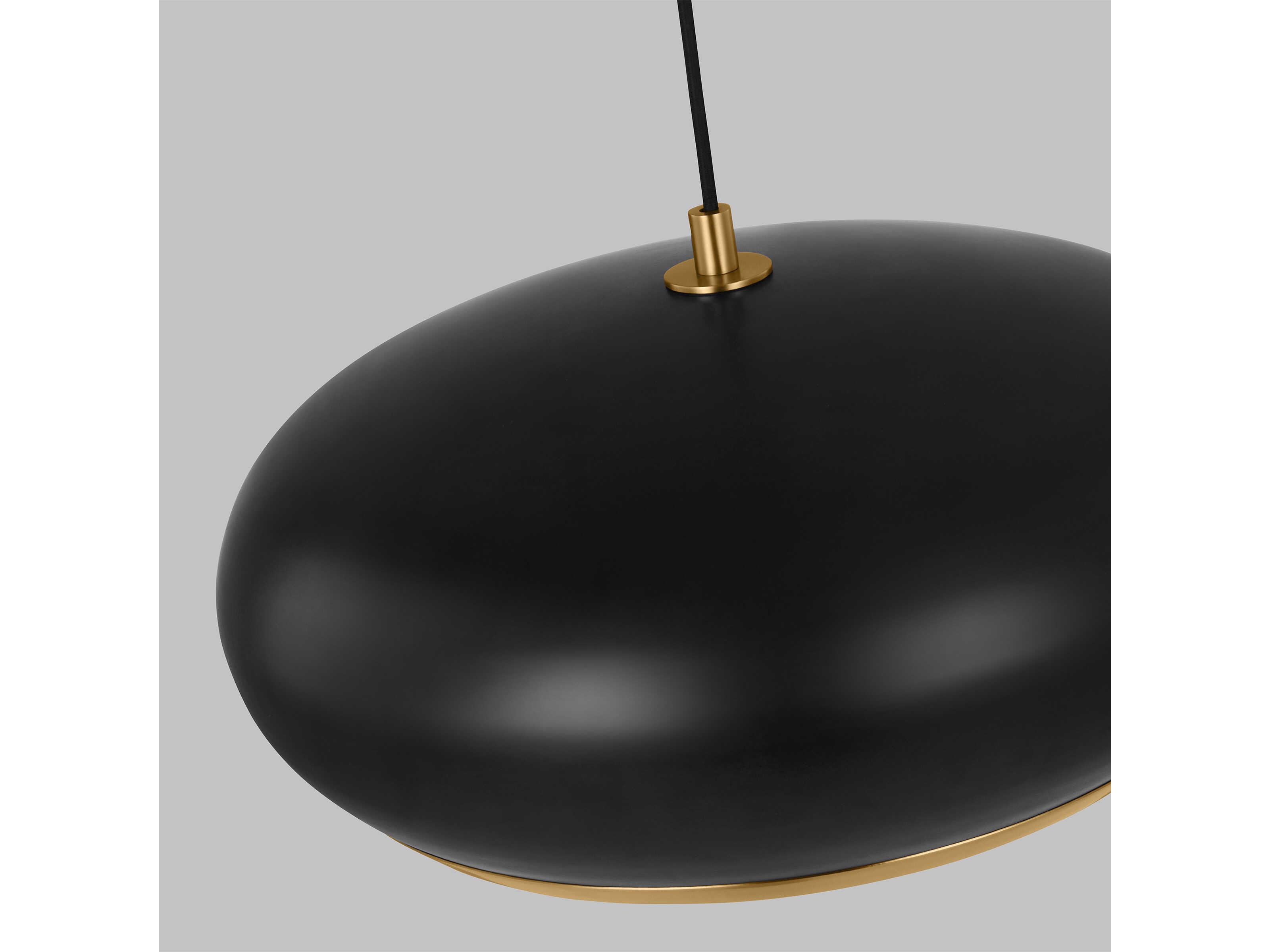Visual Comfort Studio Clasica 1-Light Aged Iron Black Pendant