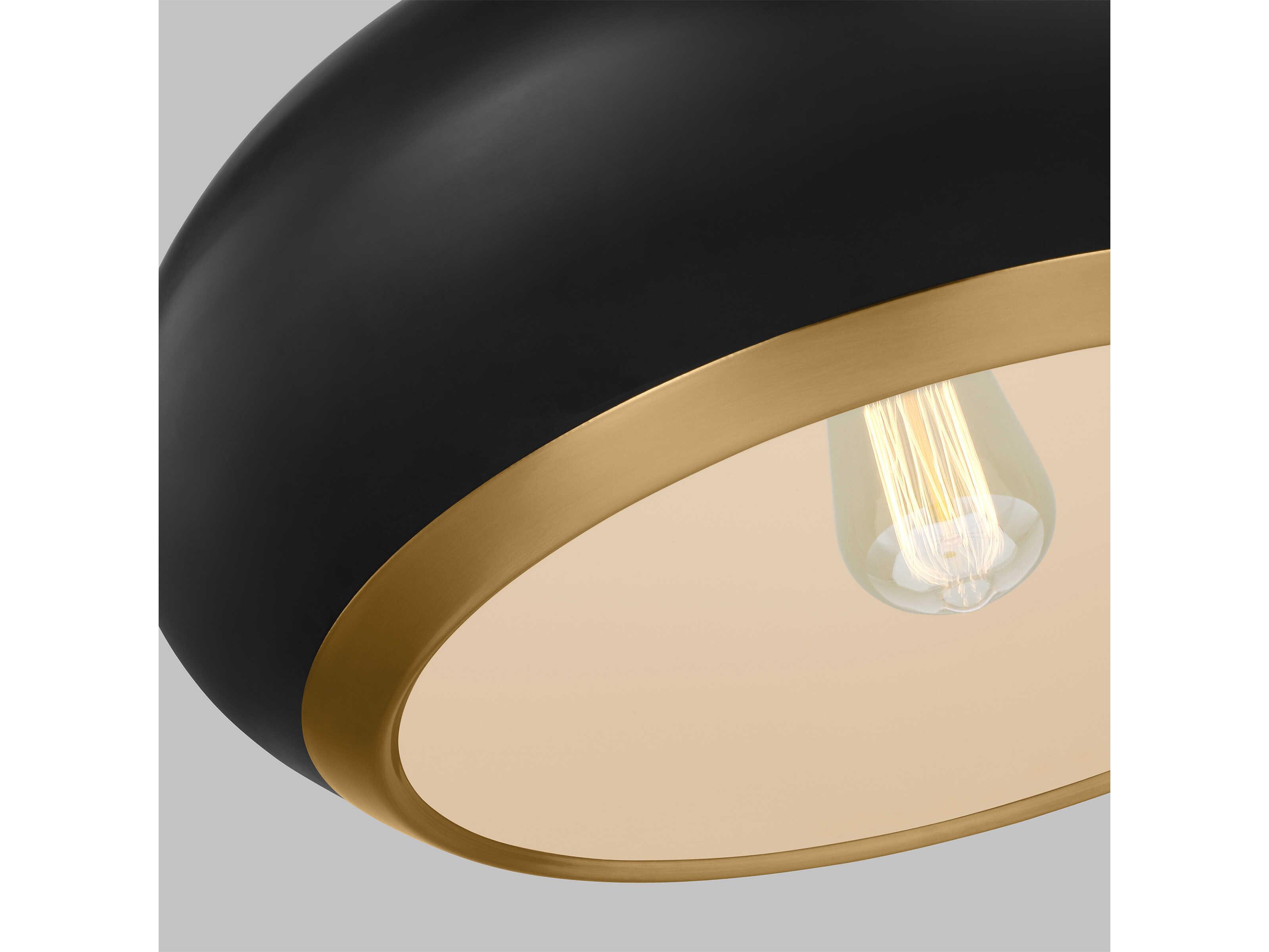 Visual Comfort Studio Clasica 1-Light Aged Iron Black Pendant