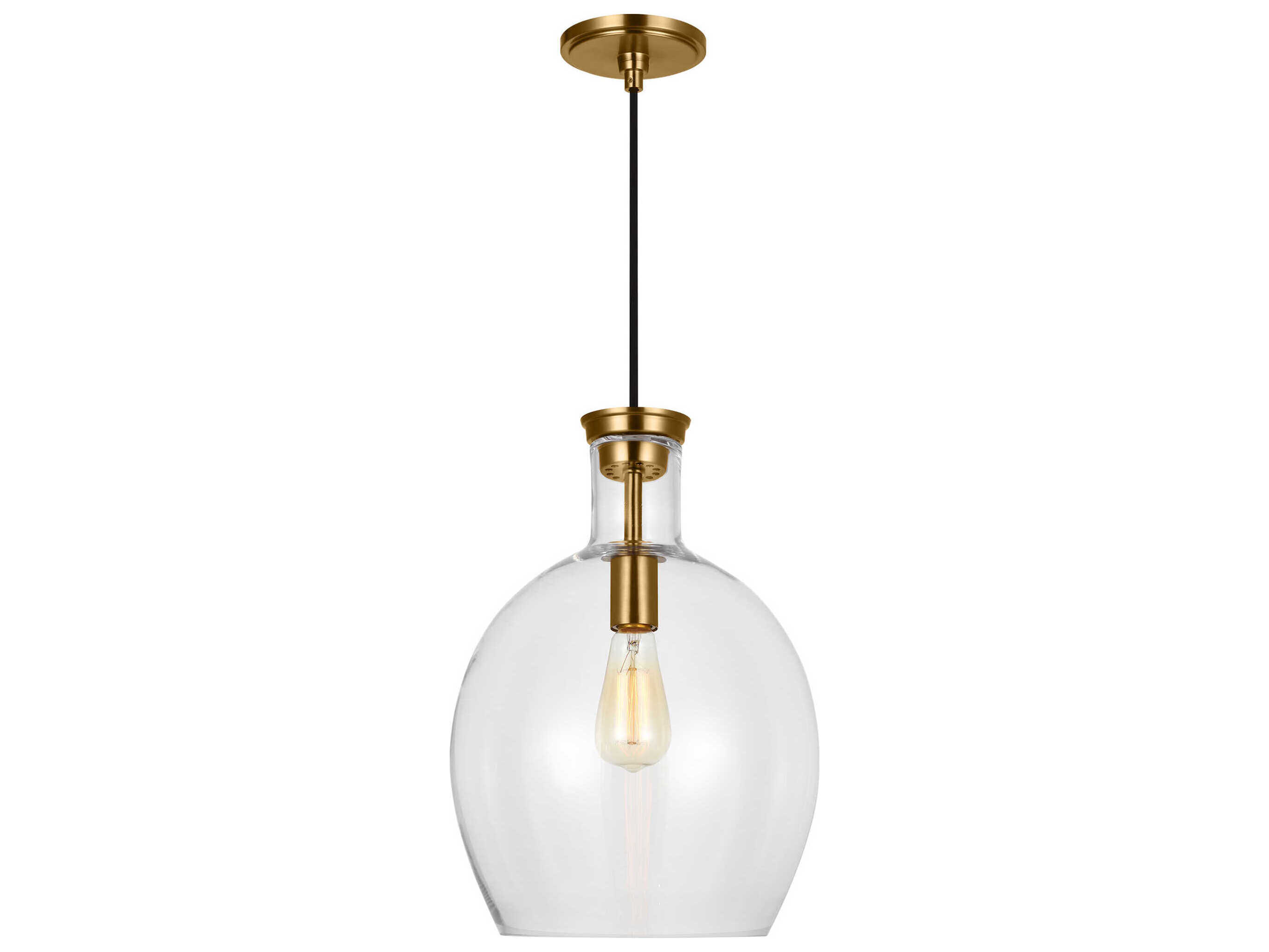 Visual Comfort Studio Vaso 1-Light Burnished Brass Mini Pendant