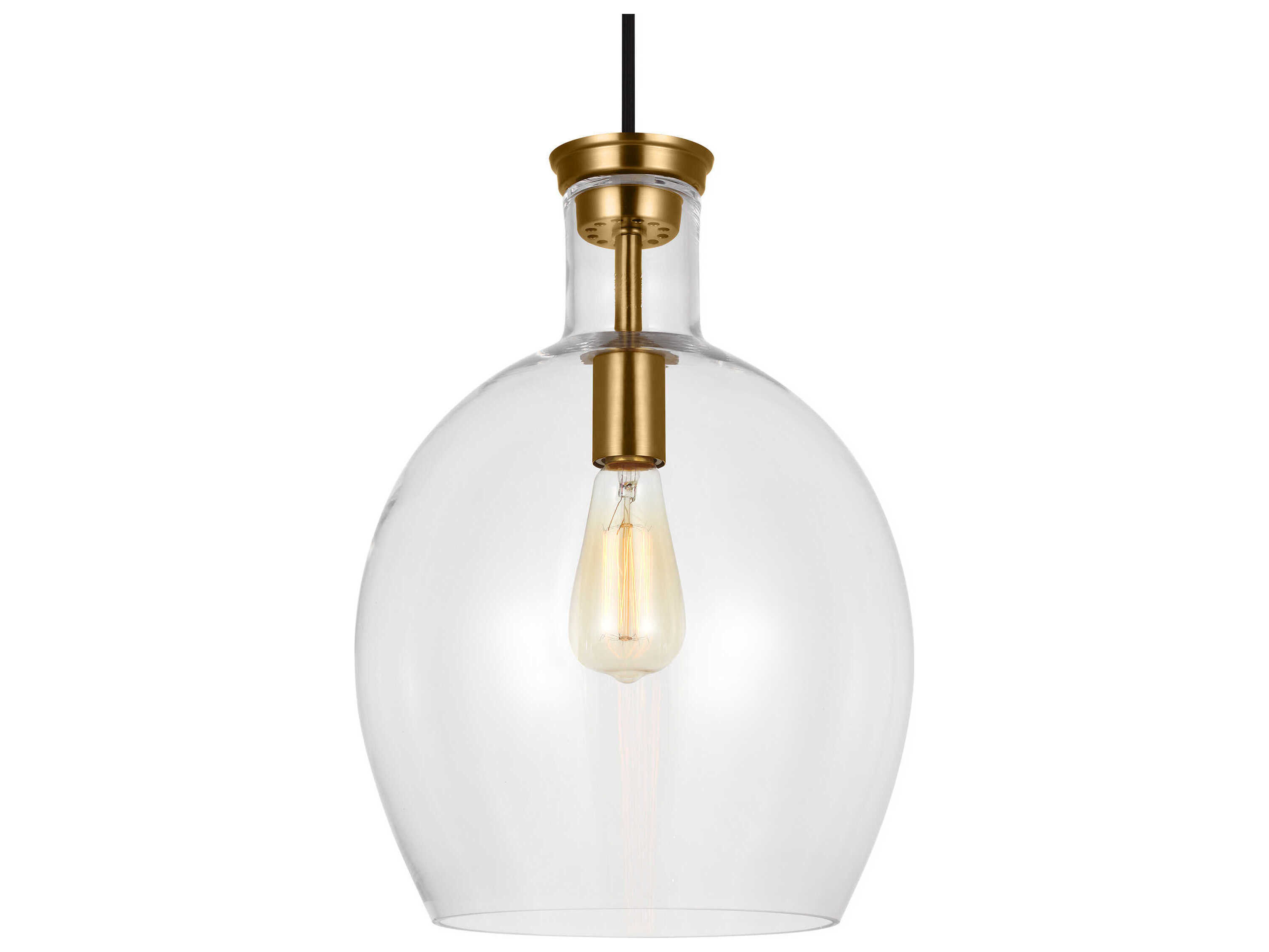 Visual Comfort Studio Vaso 1-Light Burnished Brass Mini Pendant