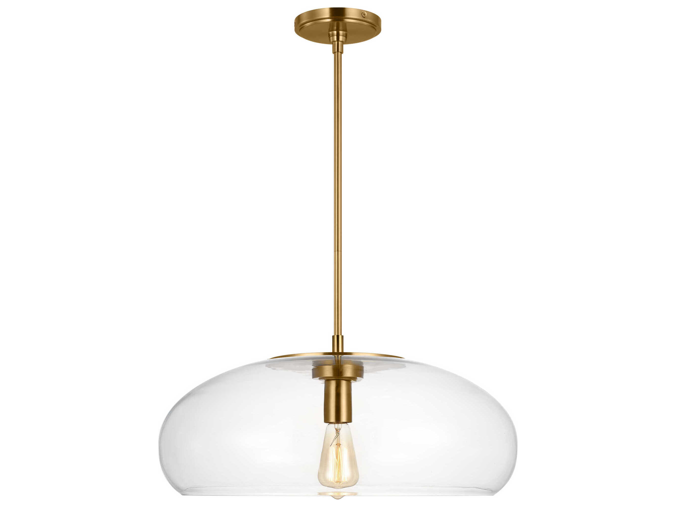 Visual Comfort Studio Largo 1-Light Burnished Brass Bowl Pendant