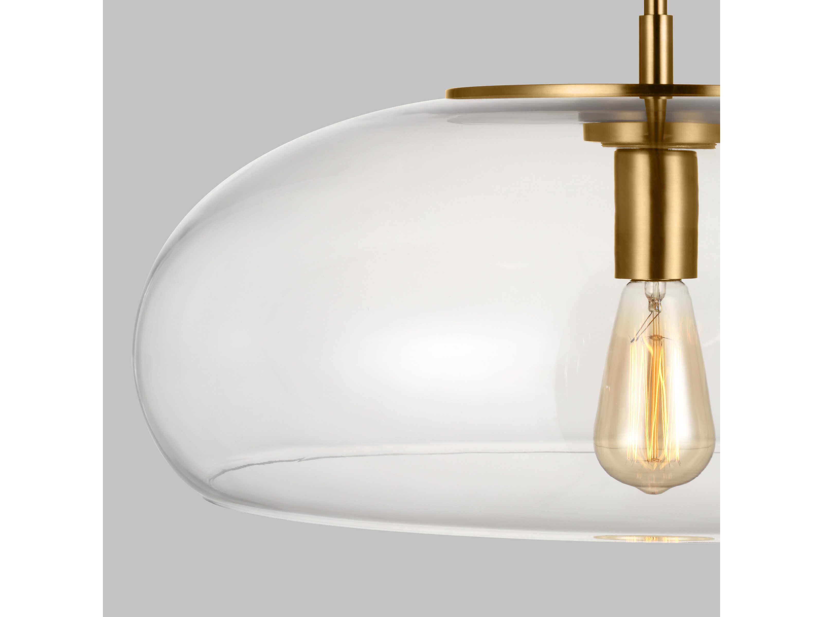 Visual Comfort Studio Largo 1-Light Burnished Brass Bowl Pendant