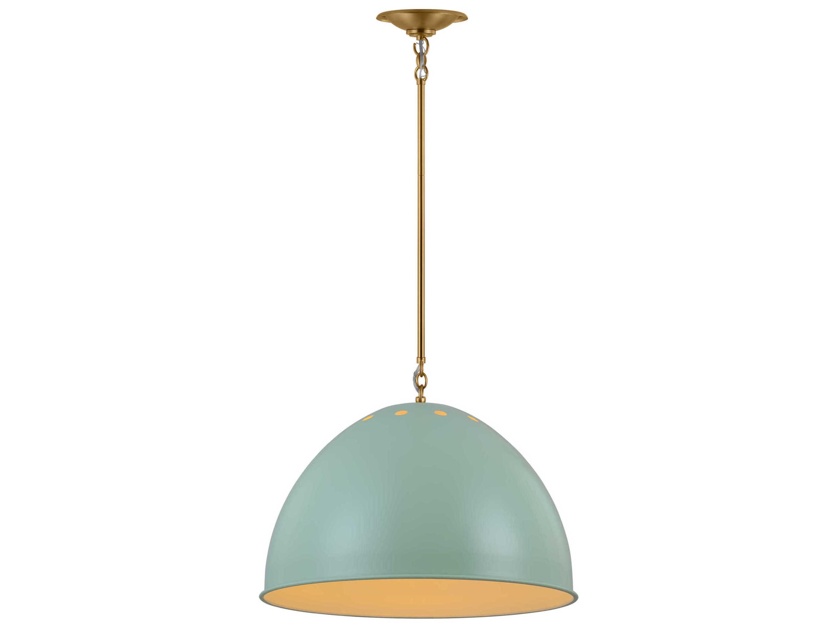 Visual Comfort Studio Robbie 1-Light Eucalyptus Green Dome Pendant