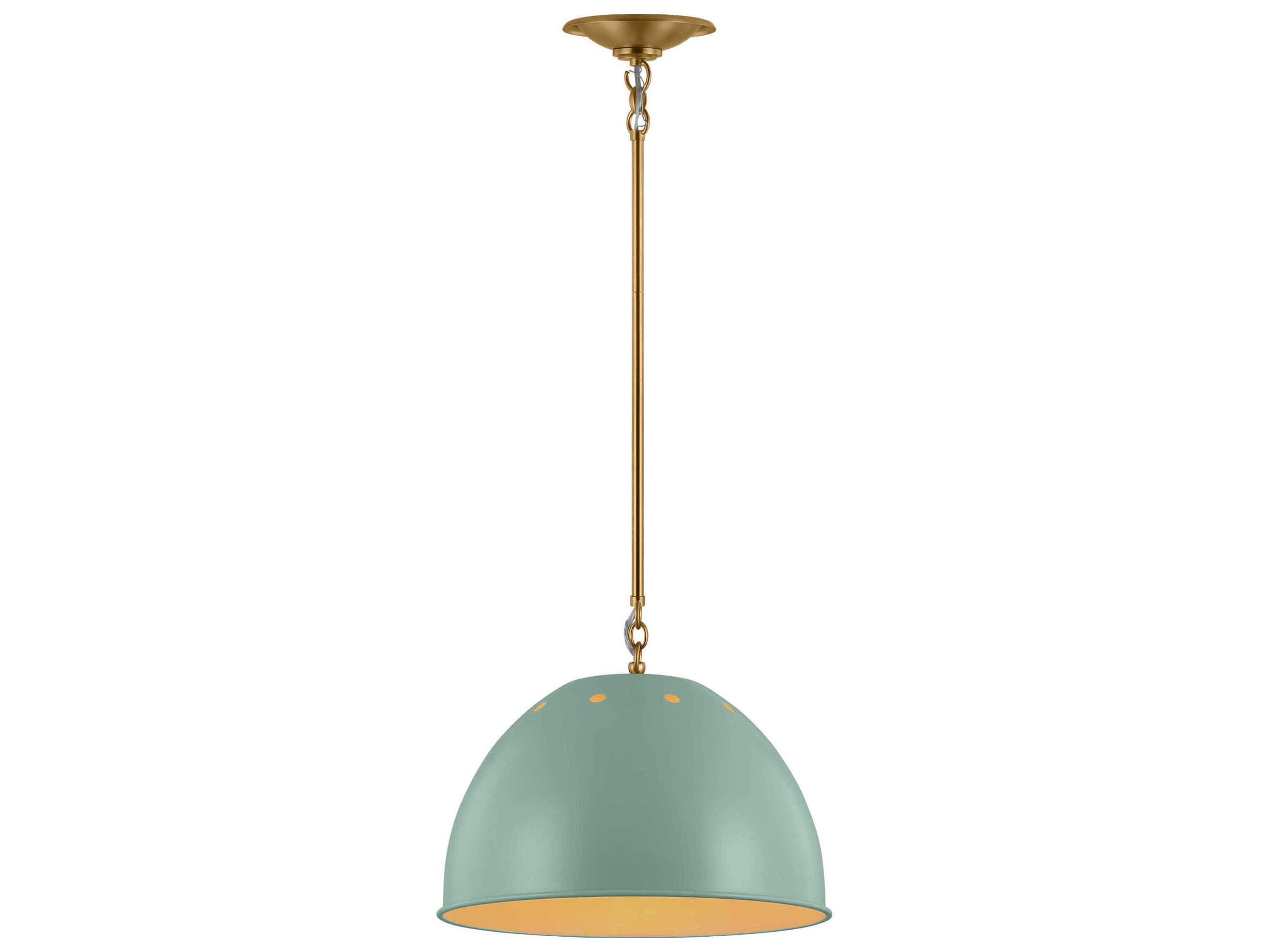 Visual Comfort Studio Robbie 1-Light Eucalyptus Green Dome Pendant