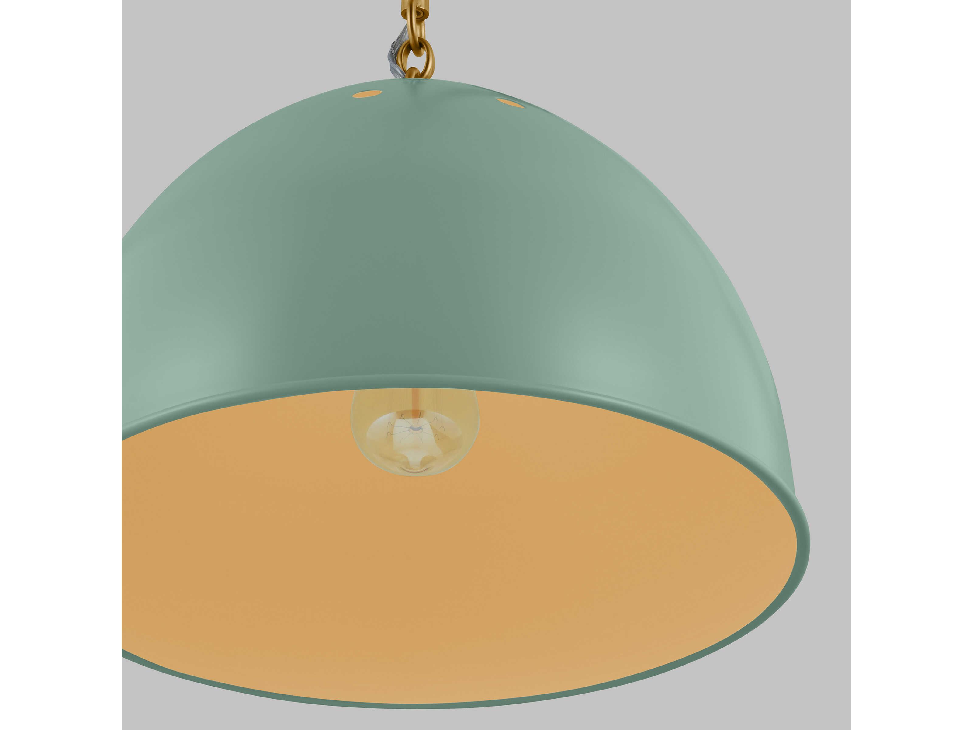 Visual Comfort Studio Robbie 1-Light Eucalyptus Green Dome Pendant