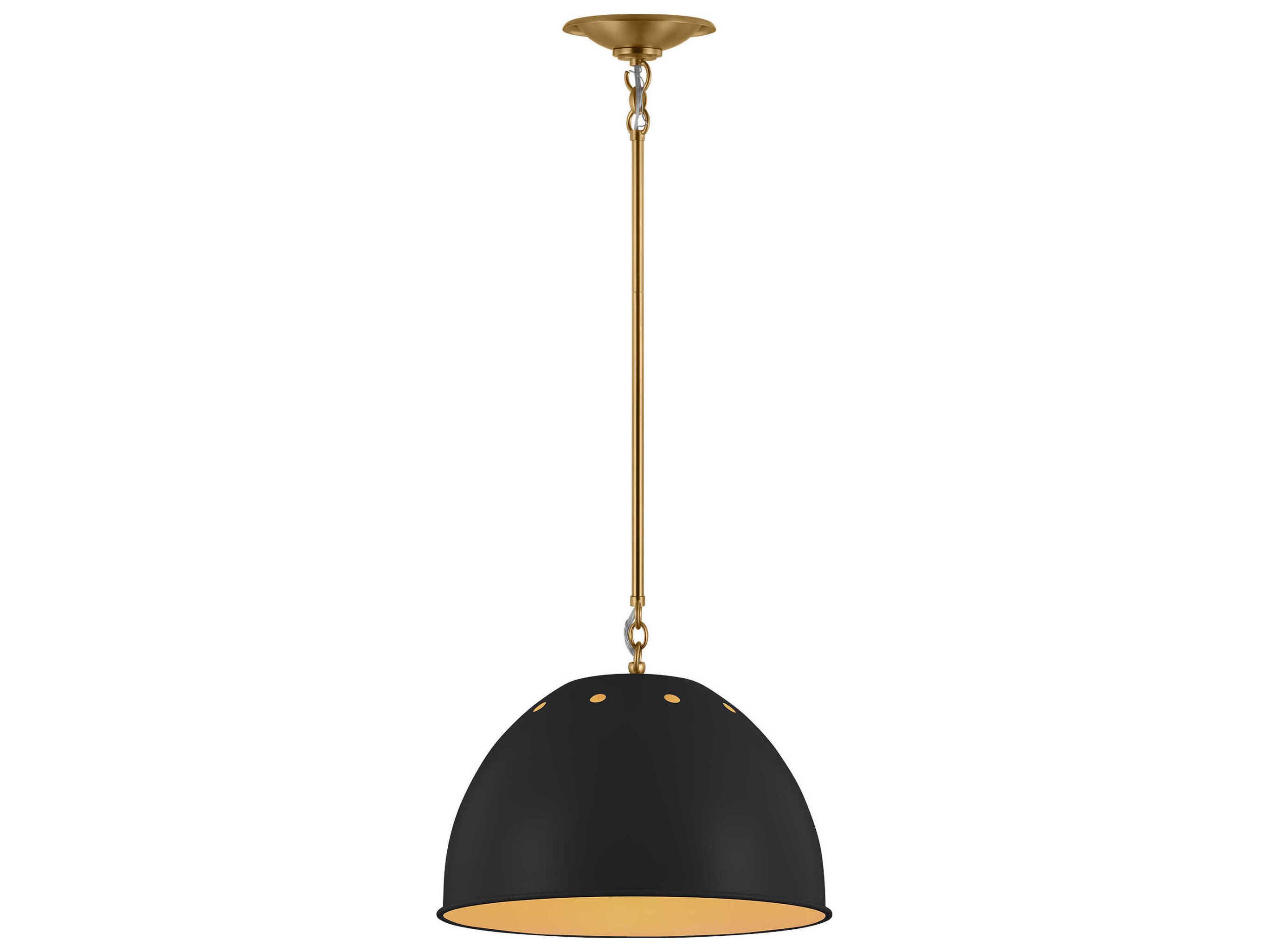 Visual Comfort Studio Robbie 1-Light Midnight Black Dome Pendant