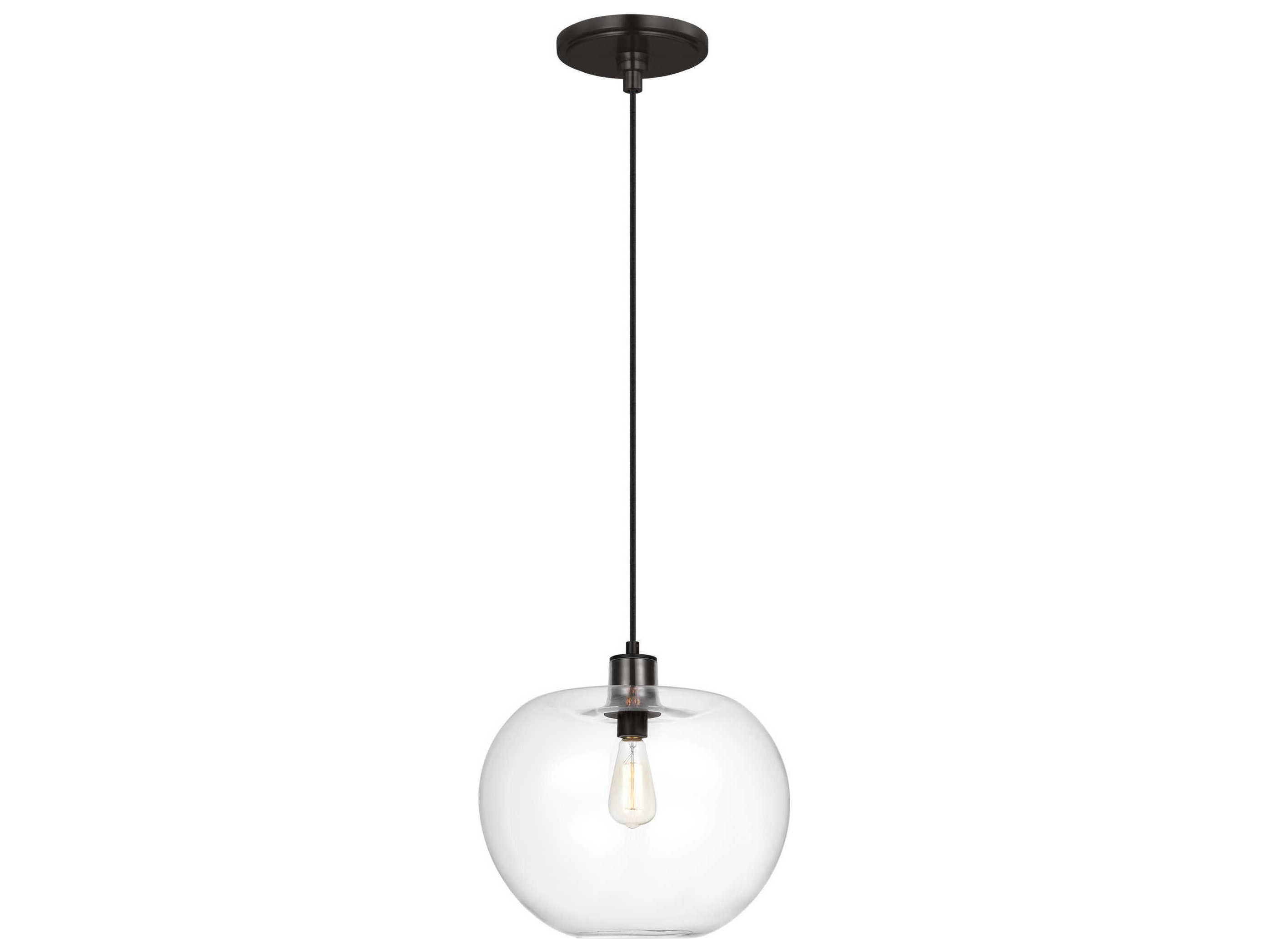 Visual Comfort Studio Mela 1-Light Aged Iron Black Pendant