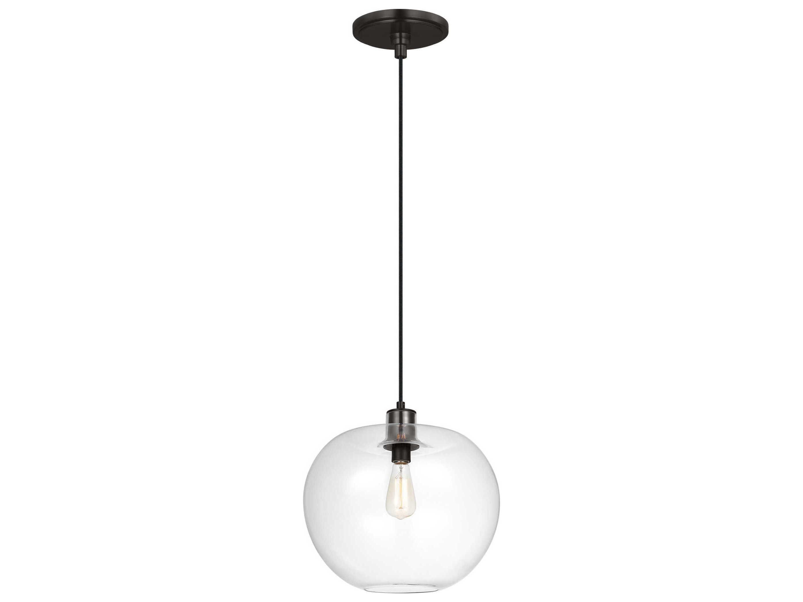 Visual Comfort Studio Mela 1-Light Aged Iron Black Pendant