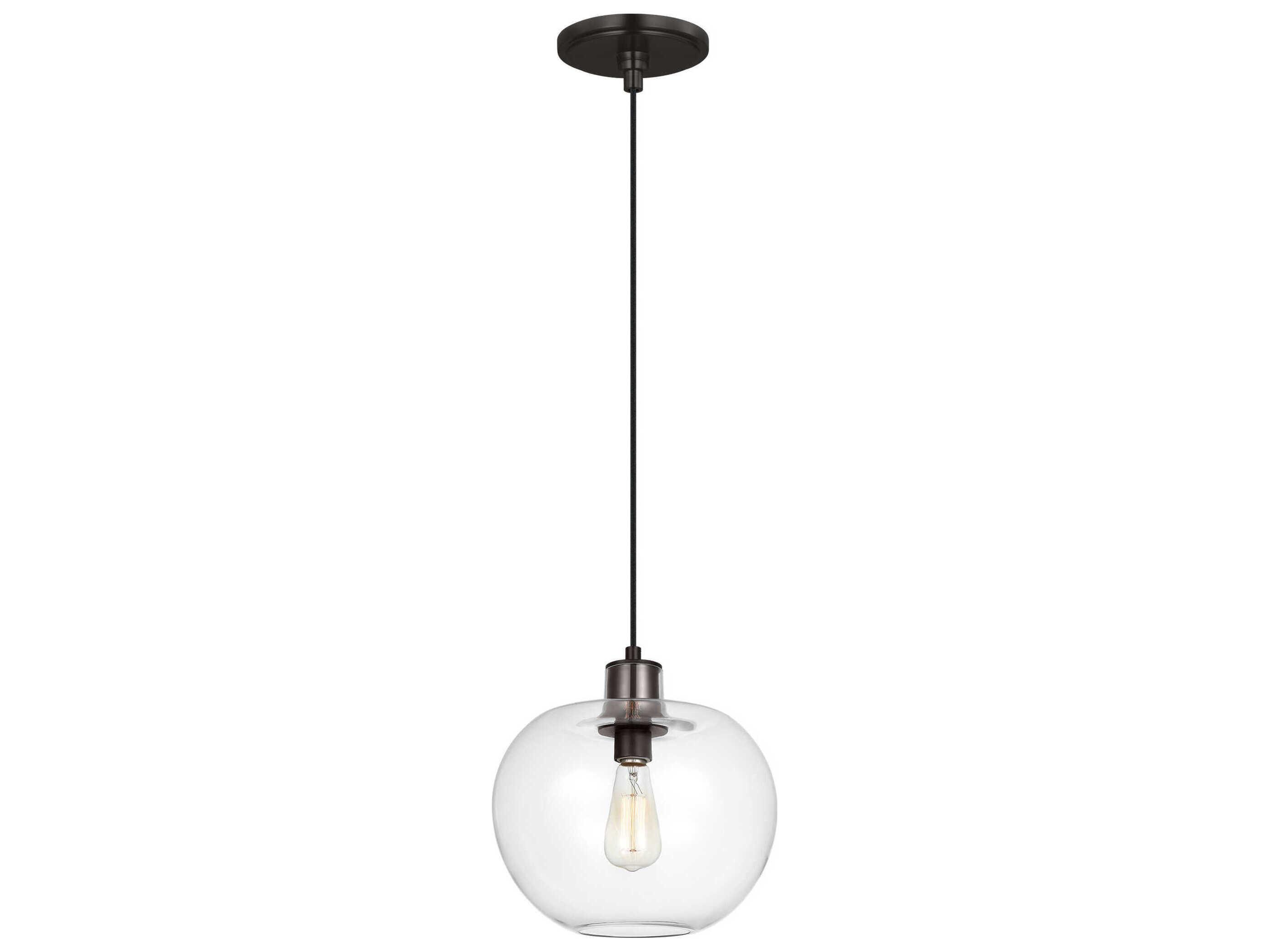 Visual Comfort Studio Mela 1-Light Aged Iron Black Mini Pendant