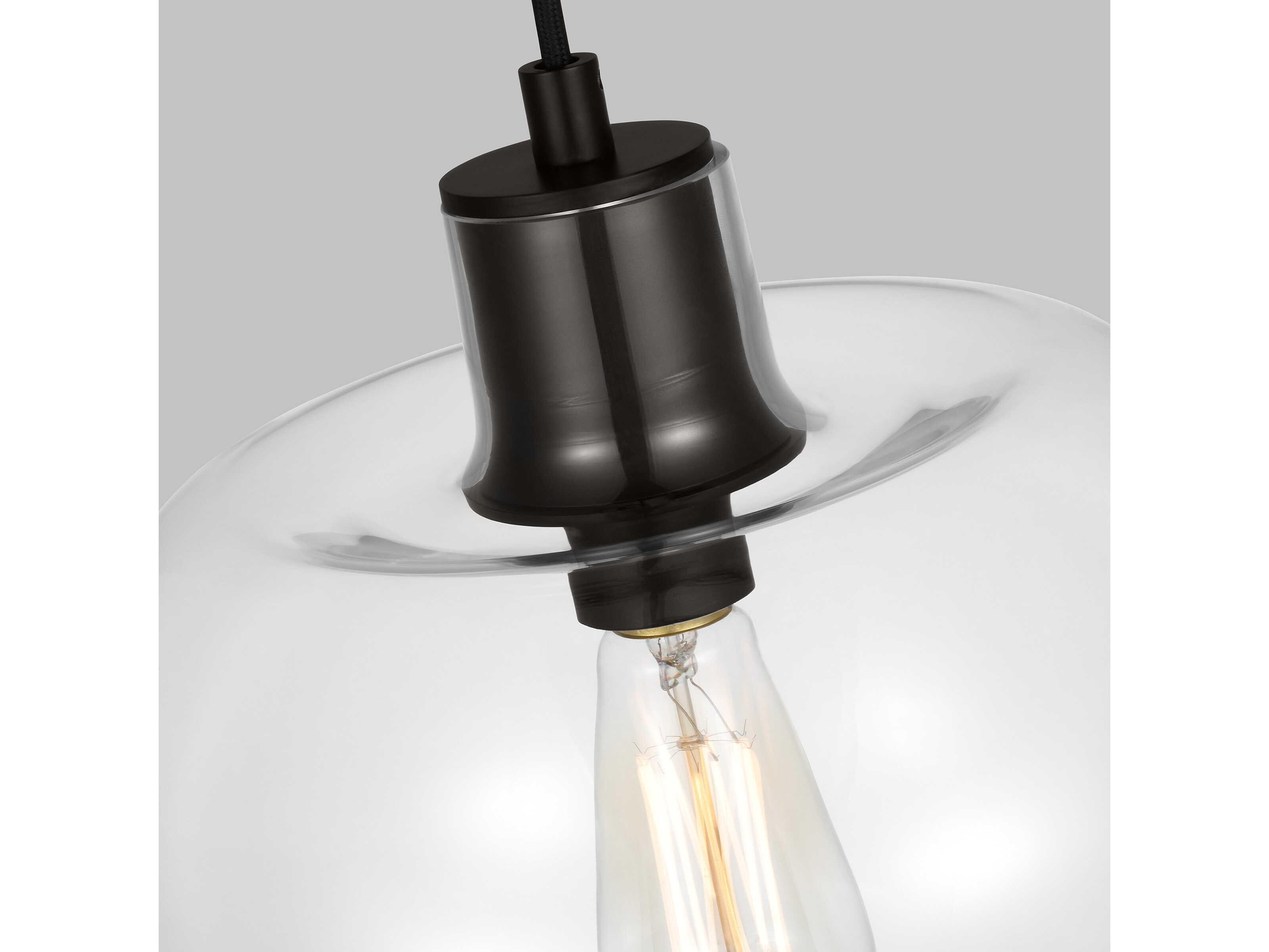 Visual Comfort Studio Mela 1-Light Aged Iron Black Mini Pendant