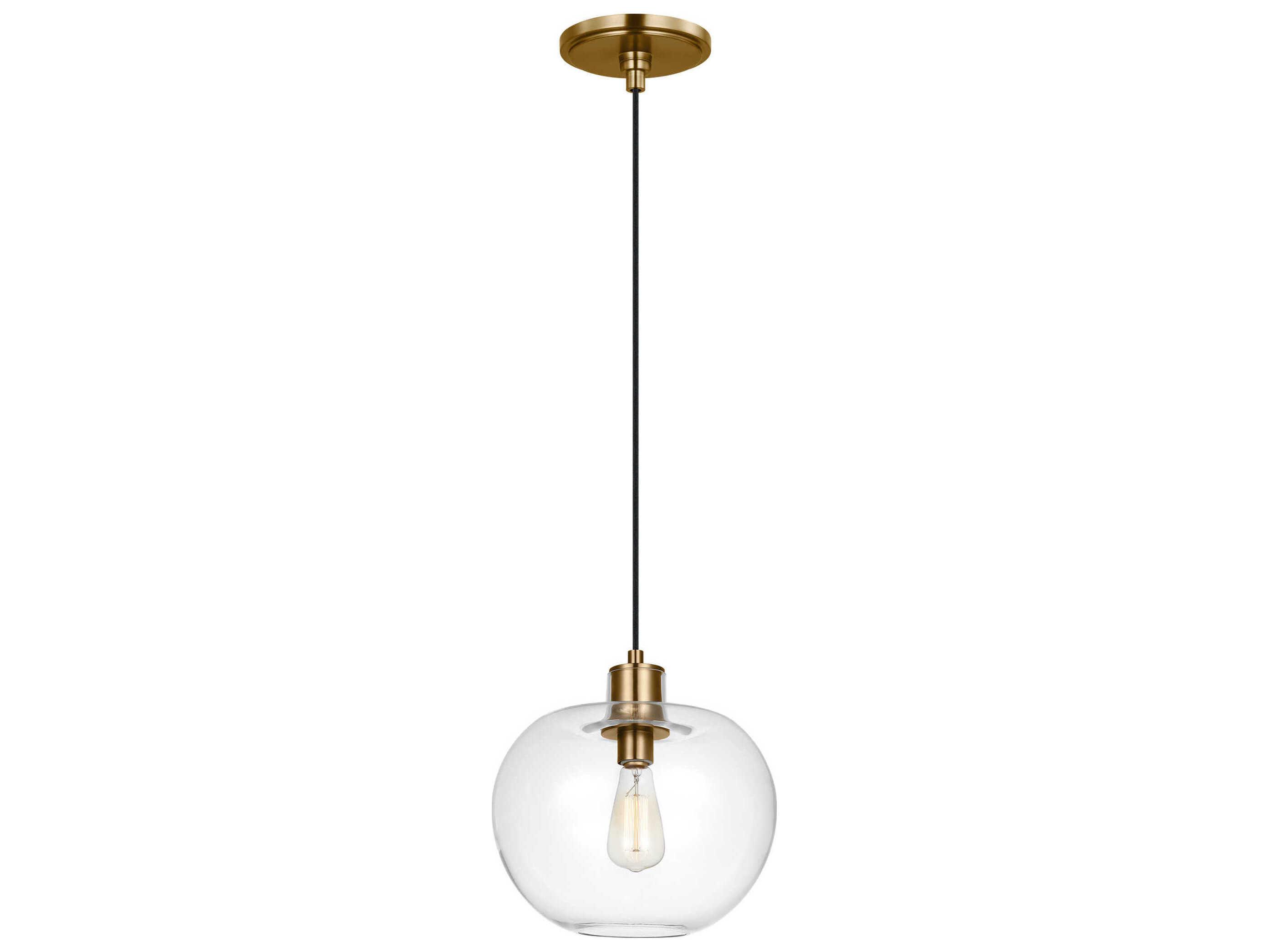 Visual Comfort Studio Mela 1-Light Burnished Brass Mini Pendant
