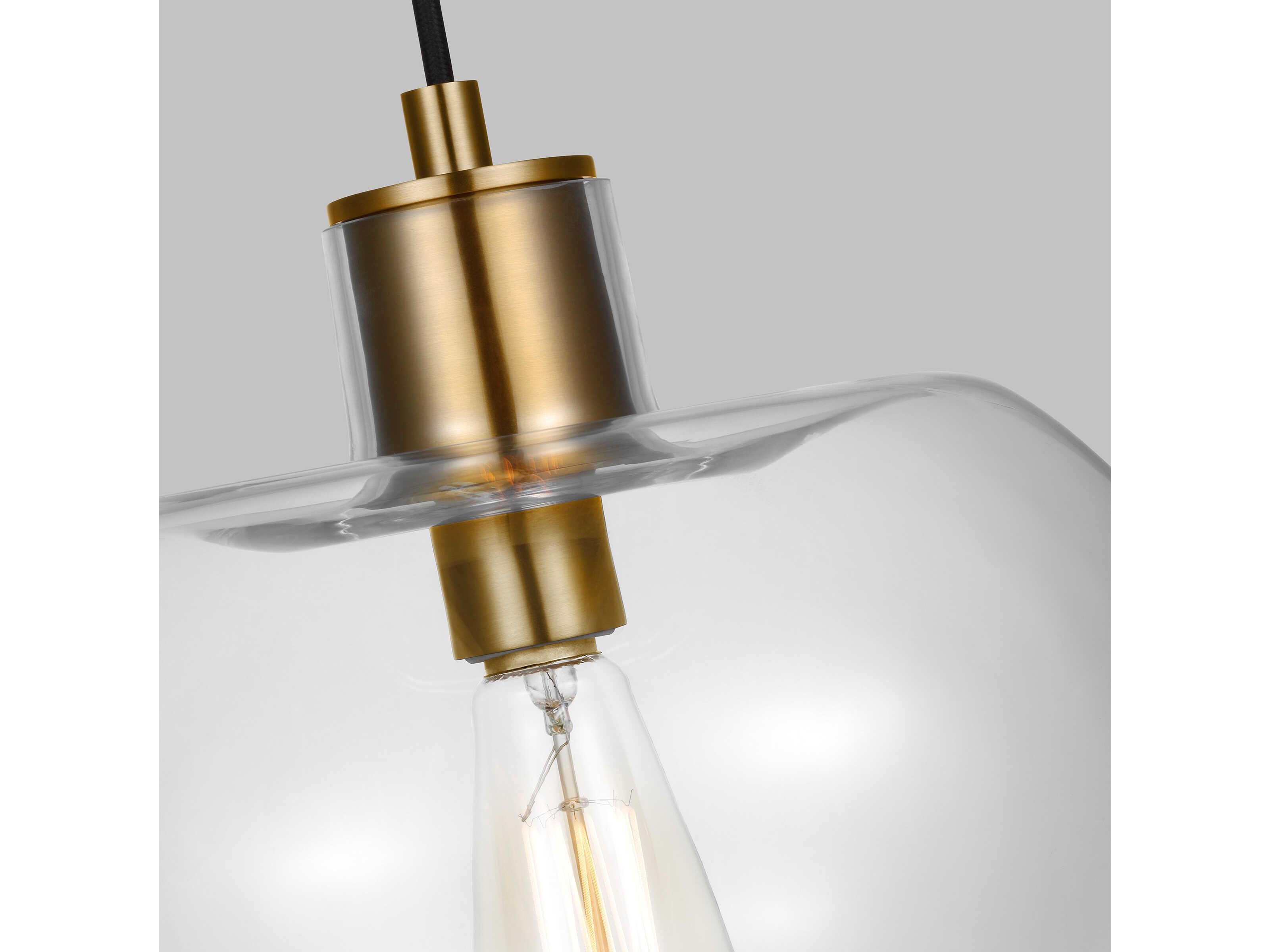 Visual Comfort Studio Mela 1-Light Burnished Brass Mini Pendant