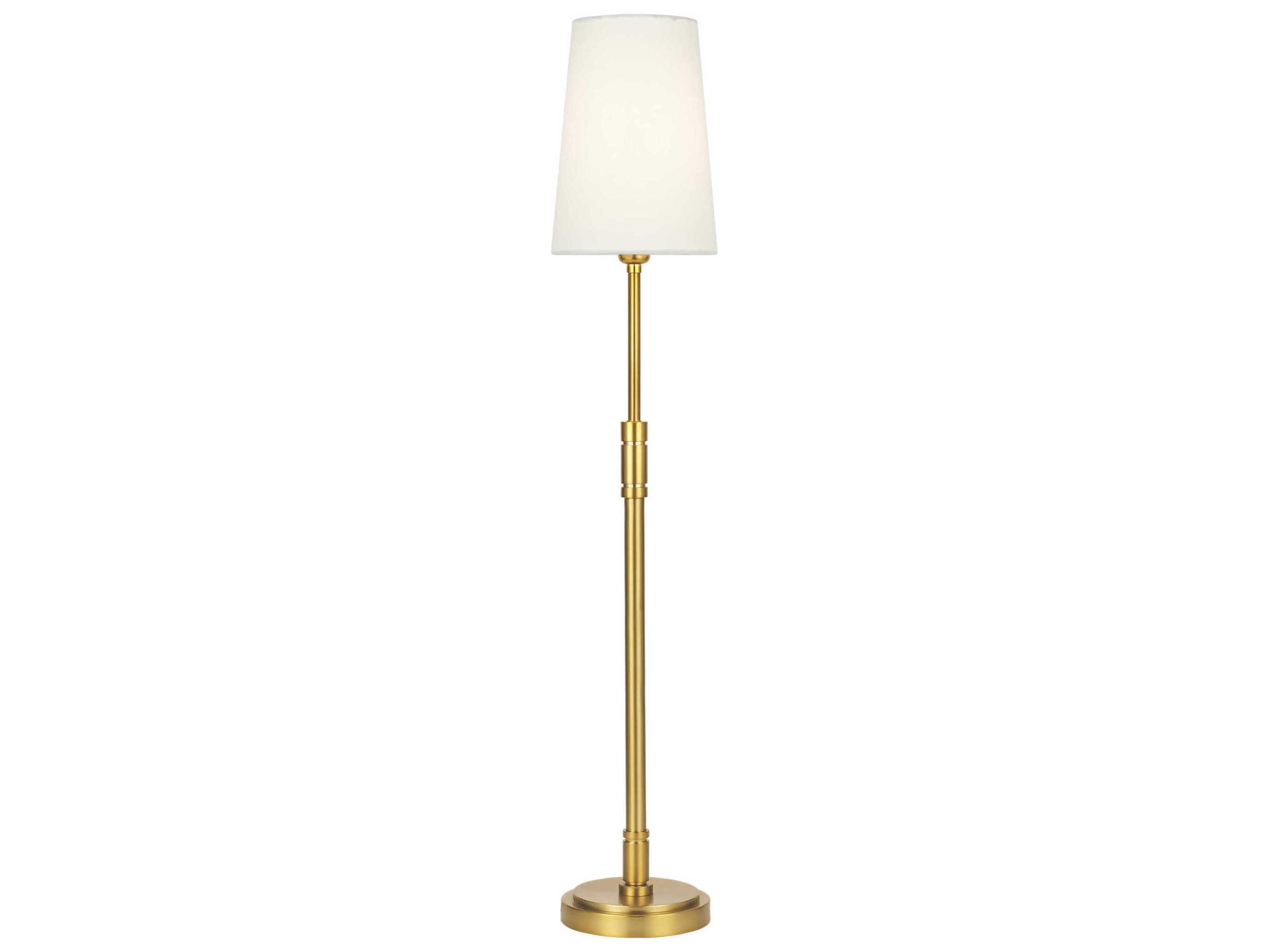 Visual Comfort Studio Beckham Classic Burnished Brass White Linen Fabric Buffet Lamp