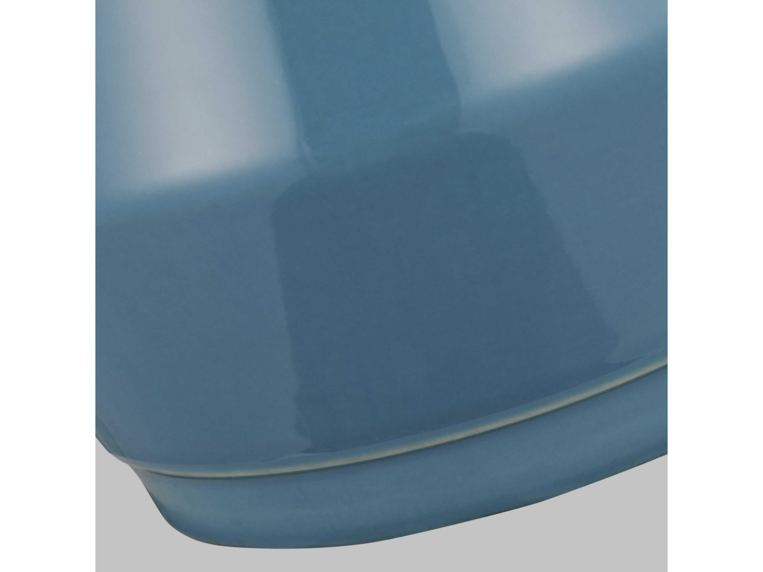 Visual Comfort Studio Jens Lucent Aqua White Linen Fabric Blue Buffet Lamp