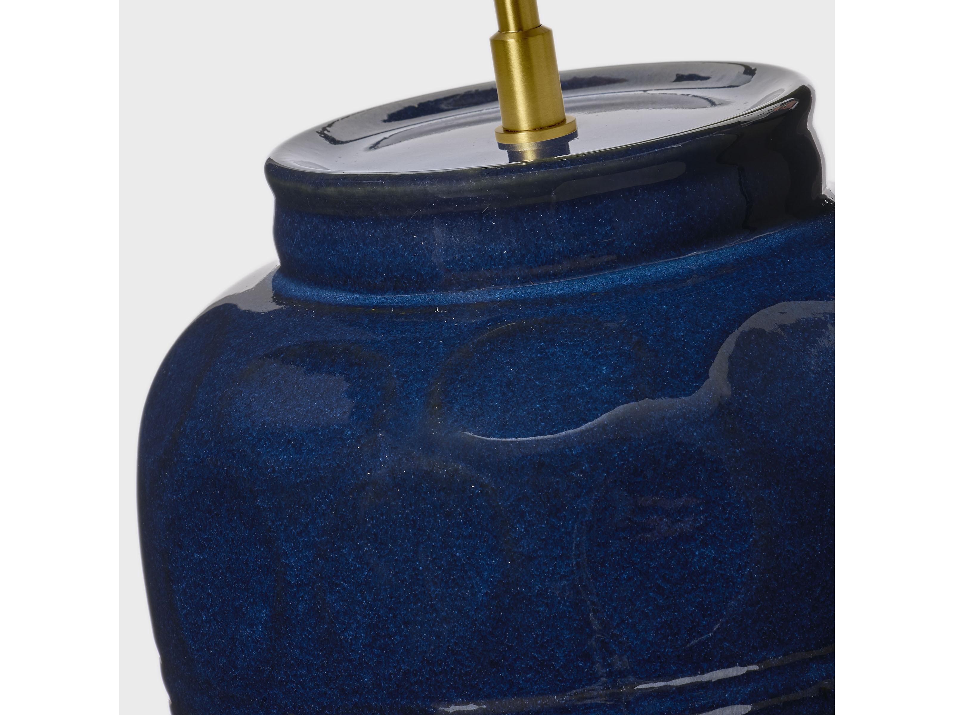 Visual Comfort Studio Selena Mix Blue Brown White Linen Fabric Buffet Lamp