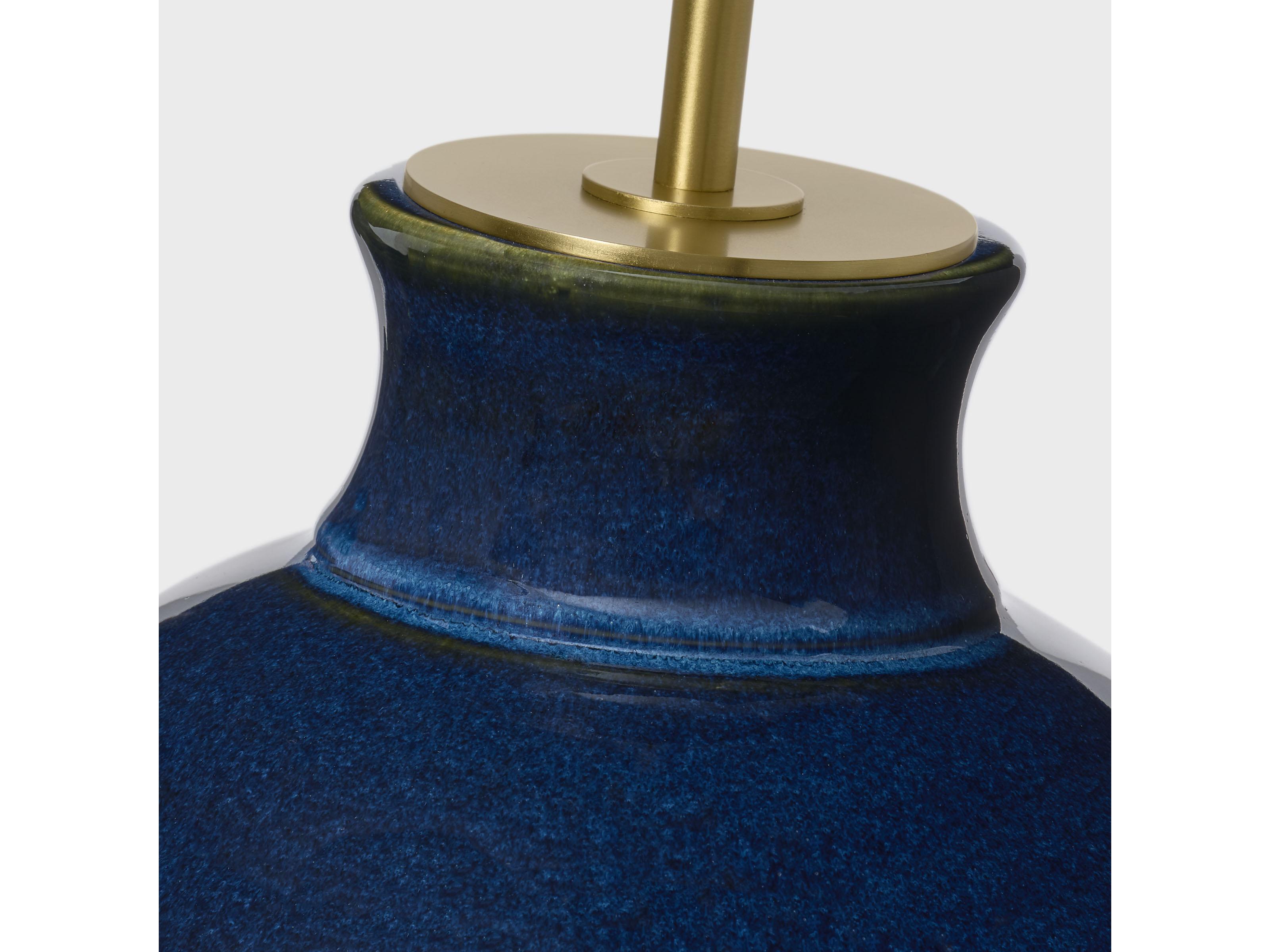 Visual Comfort Studio Nova Mix Blue Brown White Linen Fabric Buffet Lamp