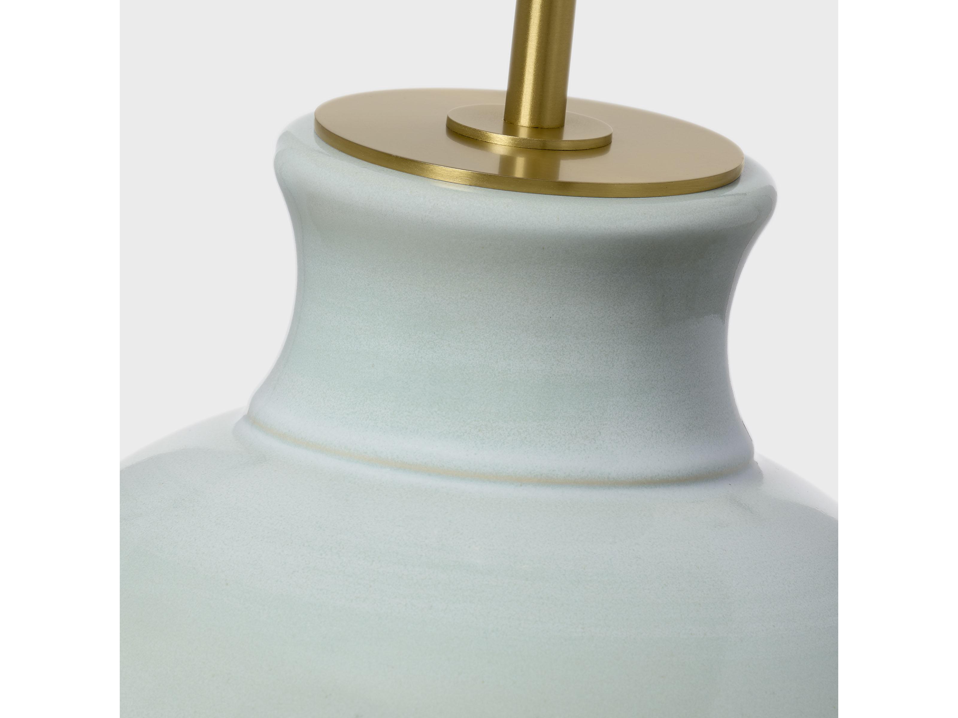 Visual Comfort Studio Nova Silk Green White Linen Fabric Buffet Lamp