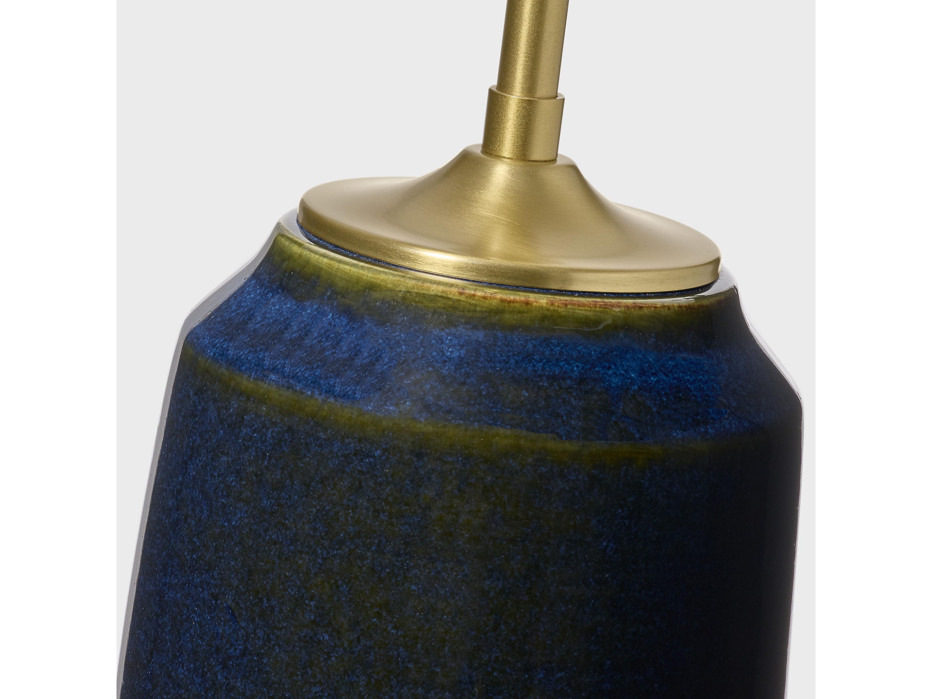 Visual Comfort Studio Cato Mix Blue Brown White Linen Fabric Buffet Lamp