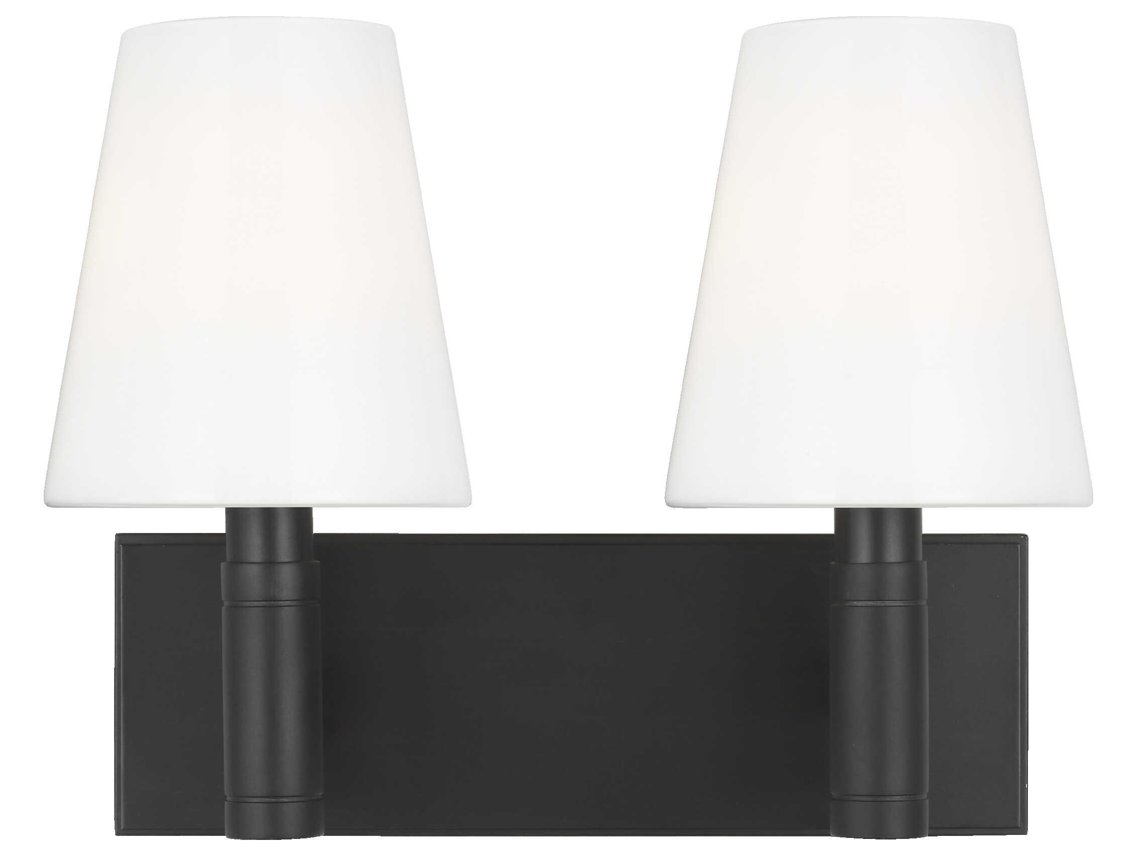 Visual Comfort Studio Beckham Classic 2-Light Aged Iron Black Vanity Light