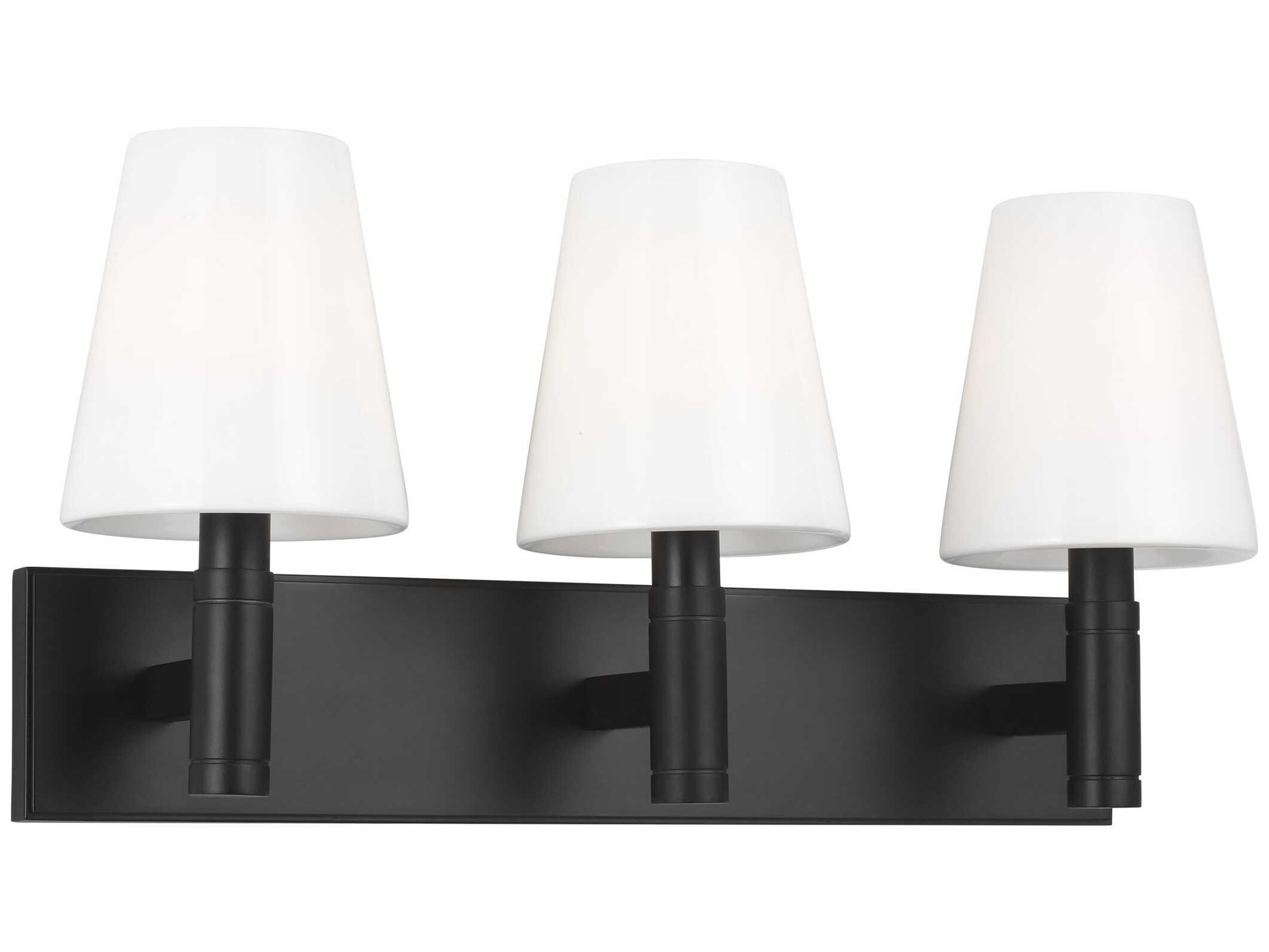 Visual Comfort Studio Beckham Classic 3-Light Aged Iron Black Vanity Light