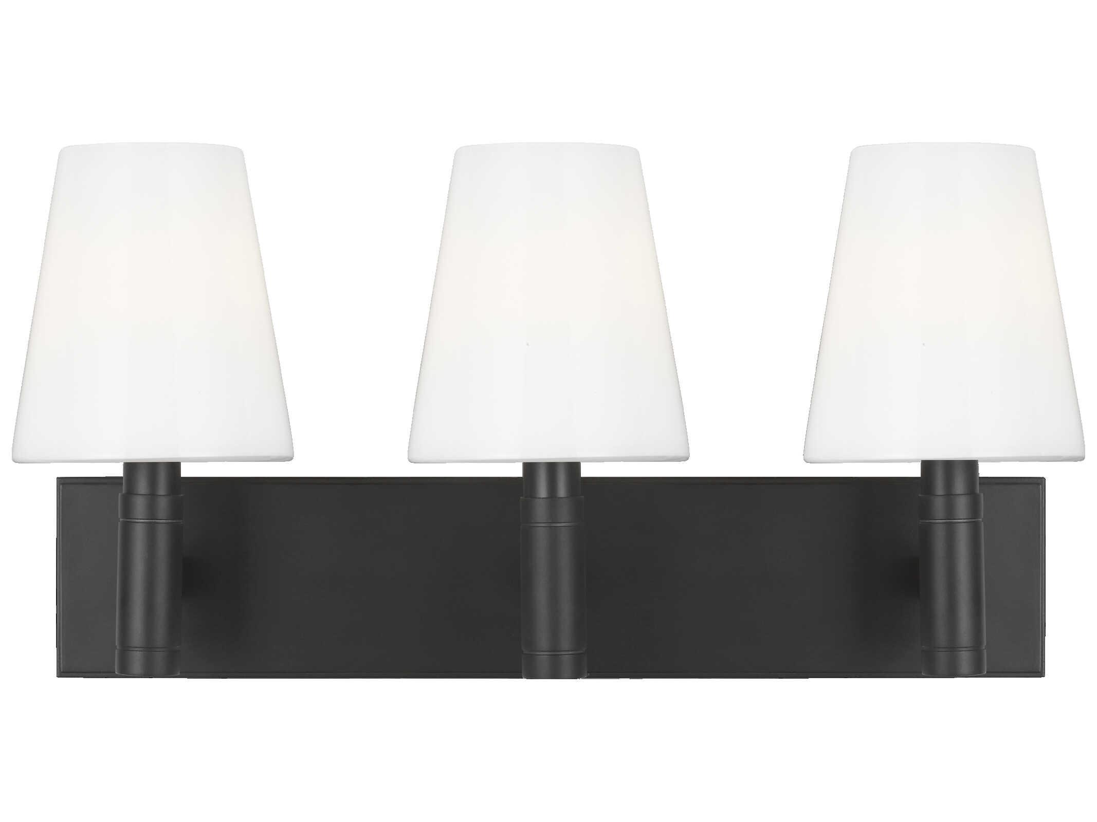 Visual Comfort Studio Beckham Classic 3-Light Aged Iron Black Vanity Light