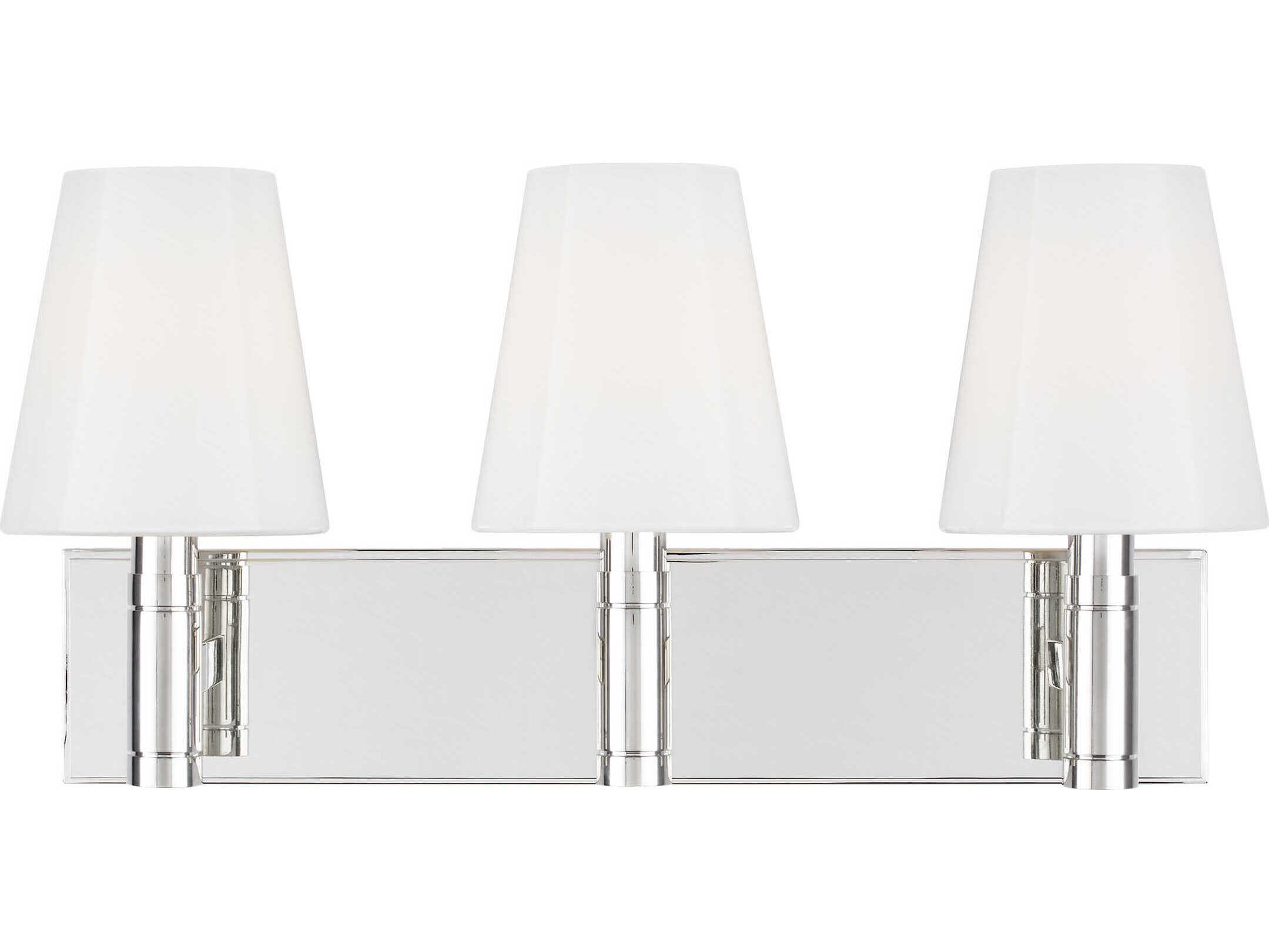 Visual Comfort Studio Beckham Classic 3-Light Polished Nickel Vanity Light