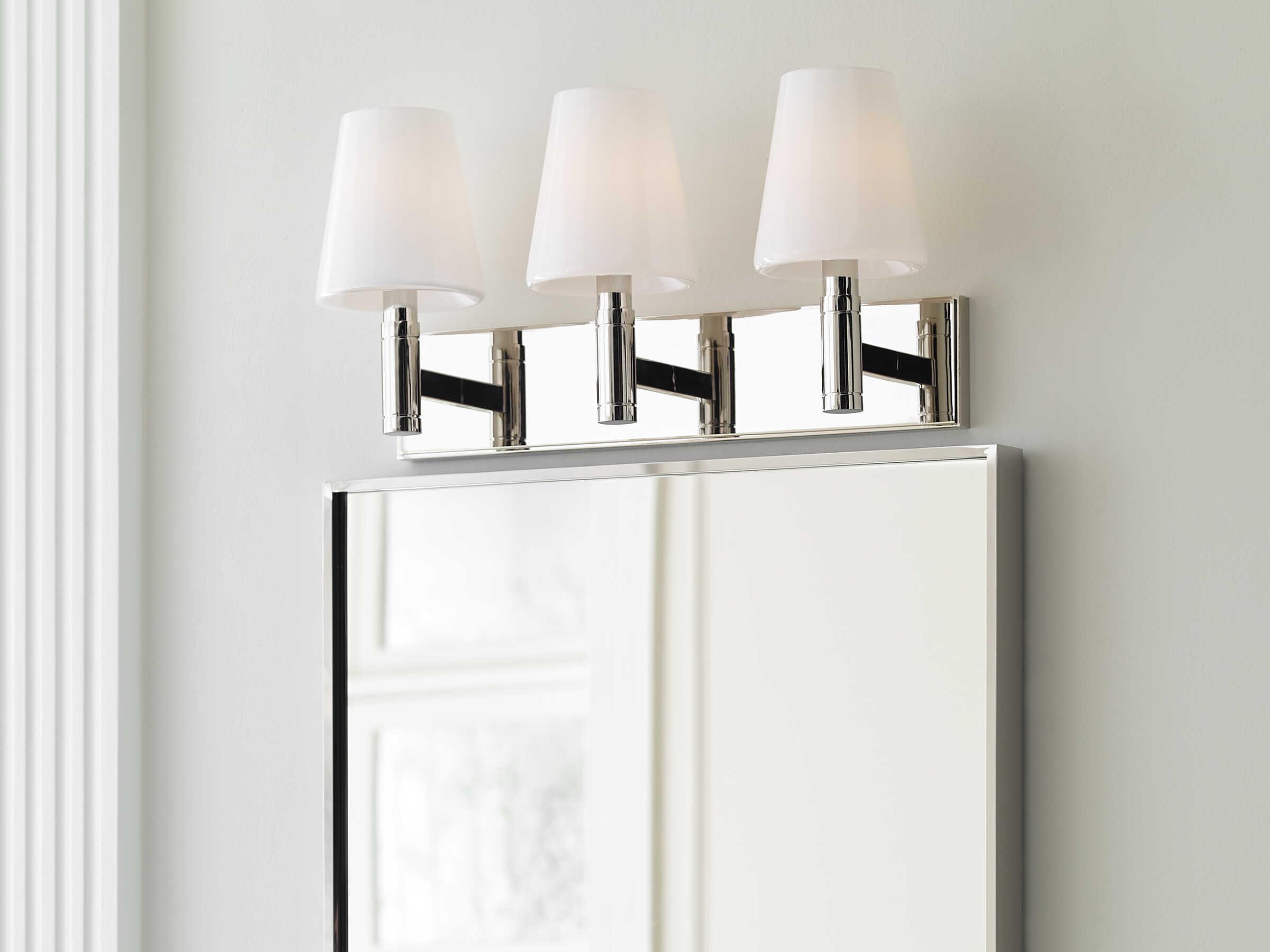 Visual Comfort Studio Beckham Classic 3-Light Polished Nickel Vanity Light