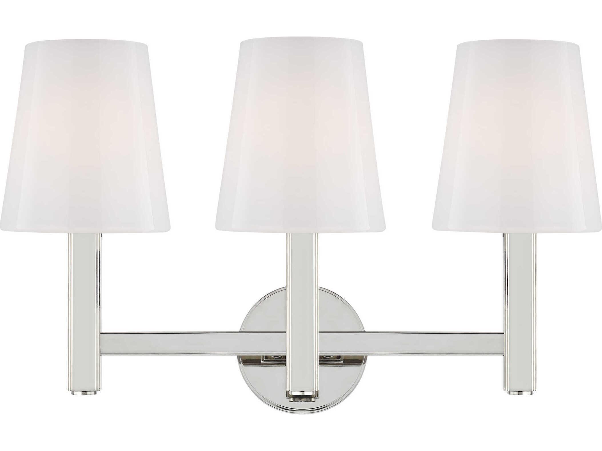 Visual Comfort Studio Logan 3-Light Polished Nickel Vanity Light