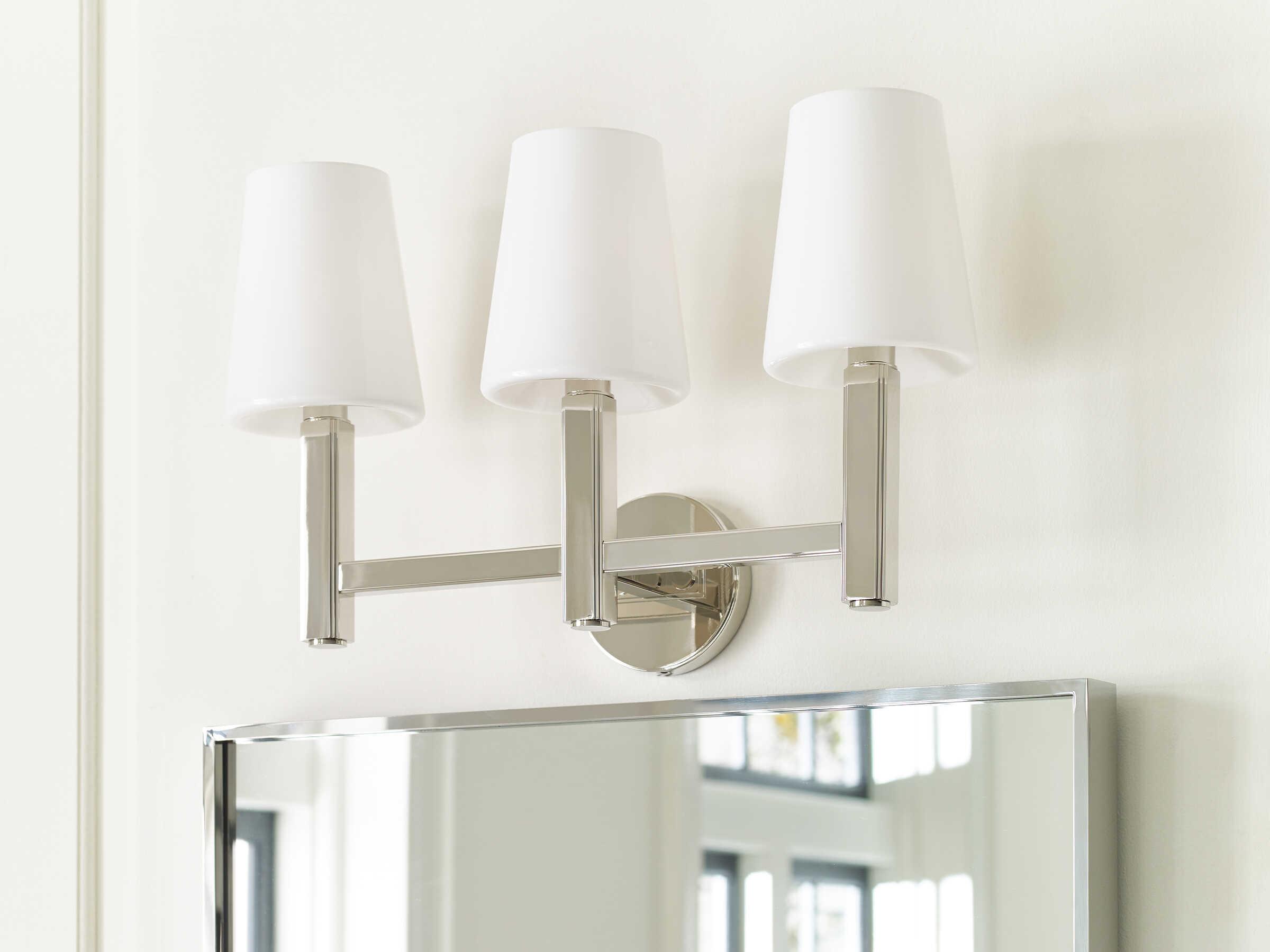 Visual Comfort Studio Logan 3-Light Polished Nickel Vanity Light
