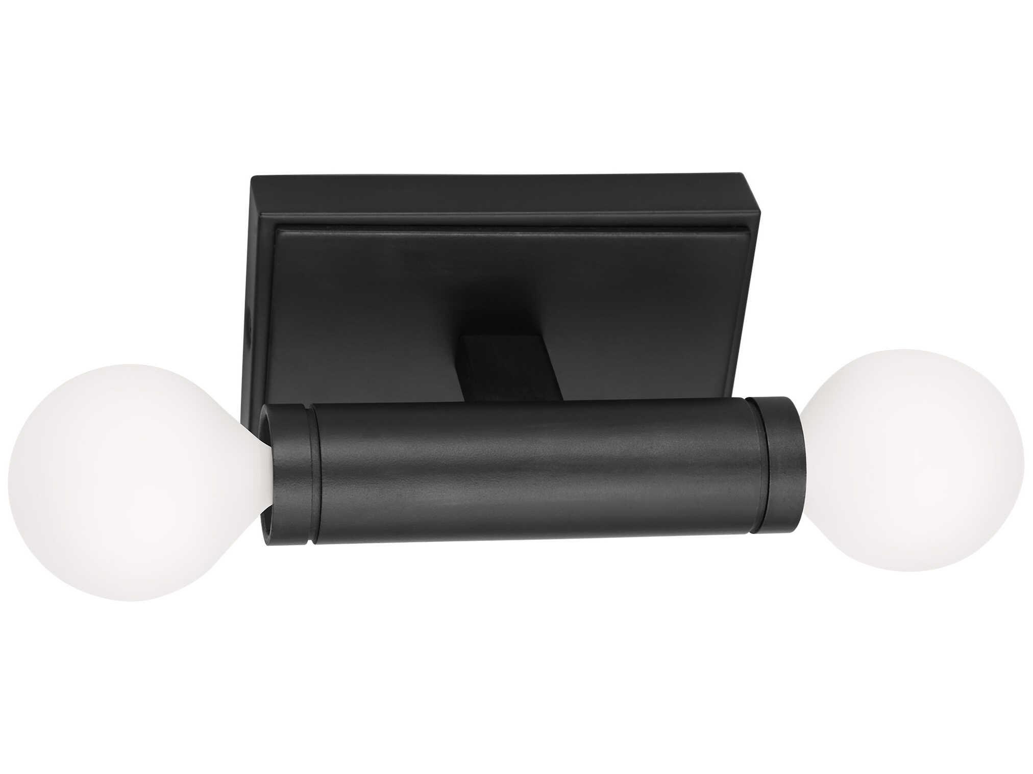 Visual Comfort Studio Beckham Modern 2-Light Aged Iron Black Wall Sconce