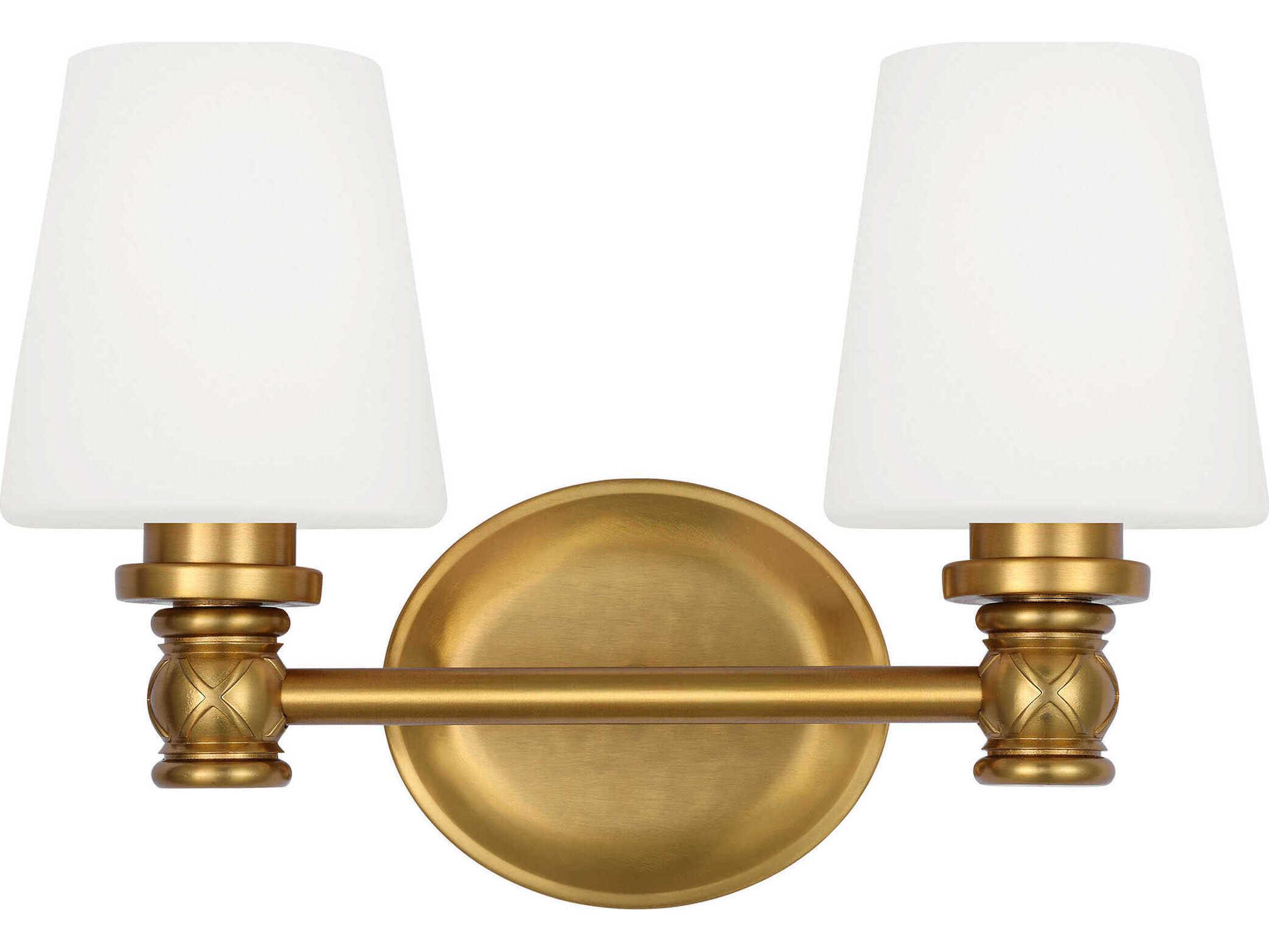 Visual Comfort Studio Xavierre 2-Light Burnished Brass Vanity Light