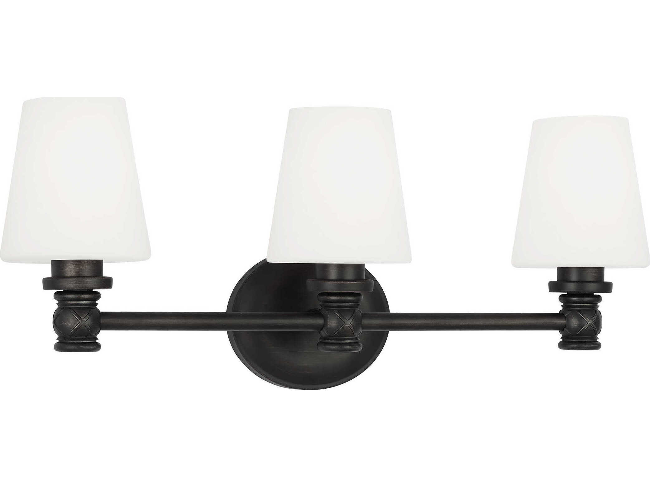 Visual Comfort Studio Xavierre 3-Light Aged Iron Black Vanity Light