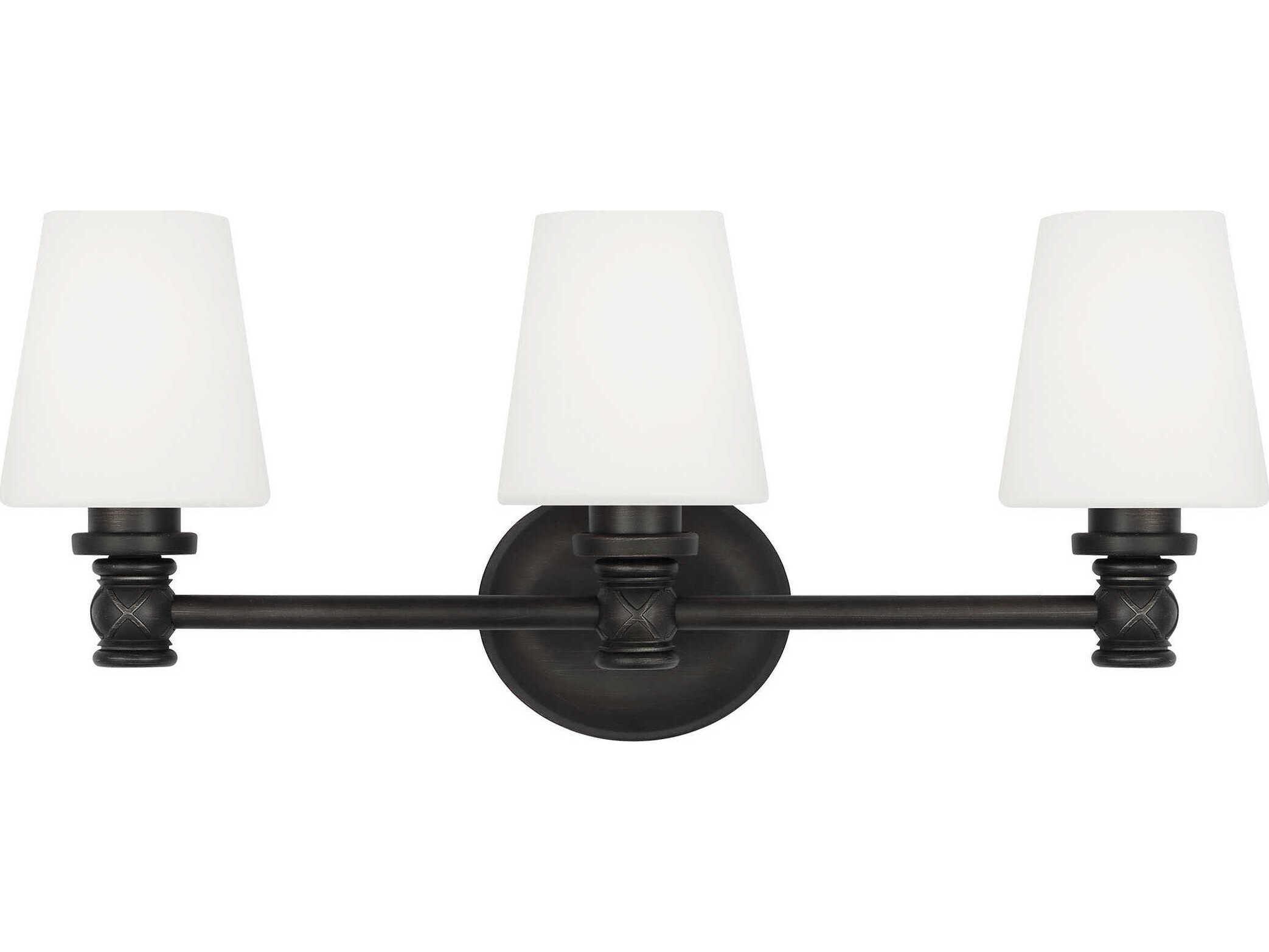 Visual Comfort Studio Xavierre 3-Light Aged Iron Black Vanity Light