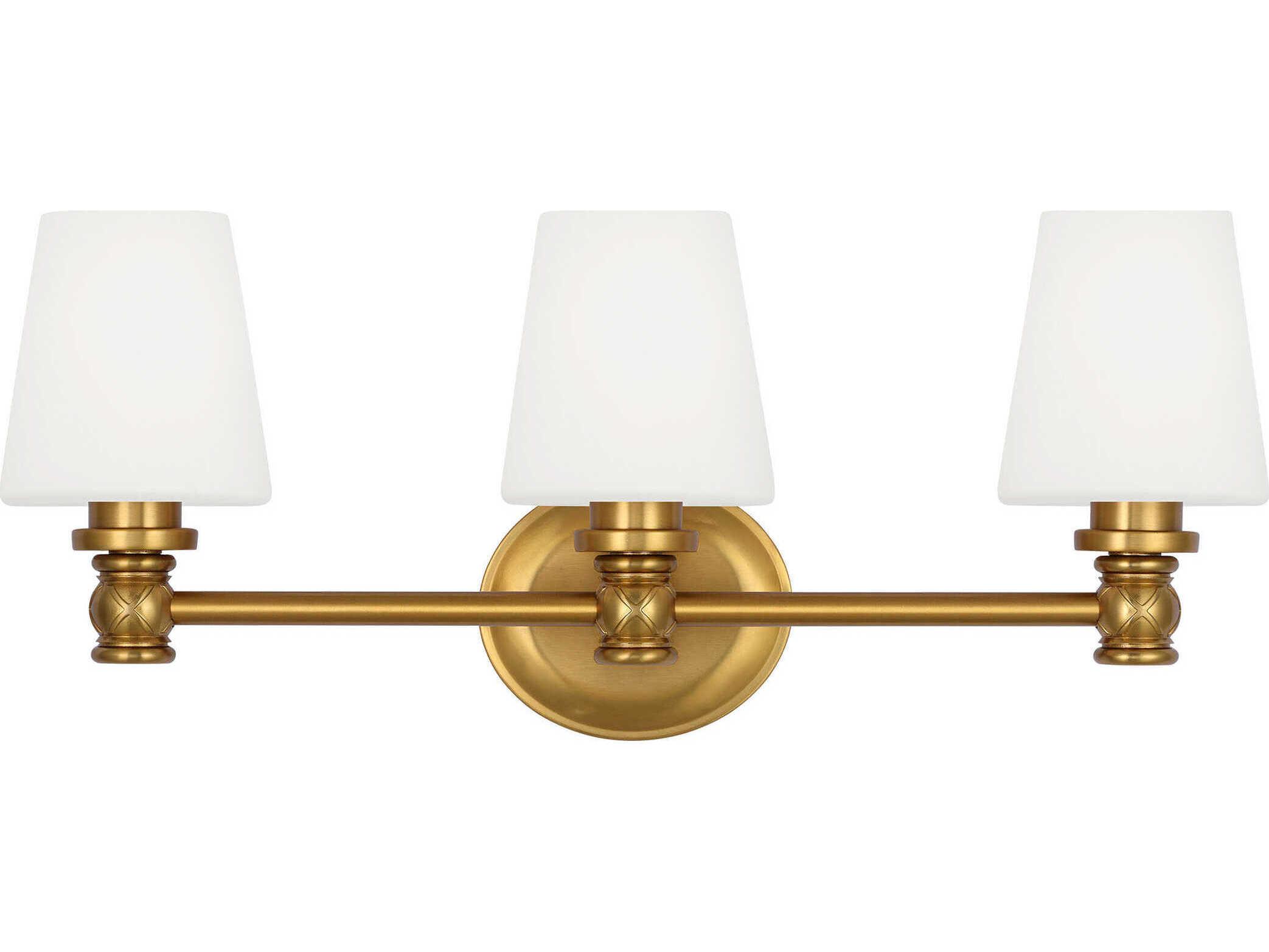 Visual Comfort Studio Xavierre 3-Light Burnished Brass Vanity Light