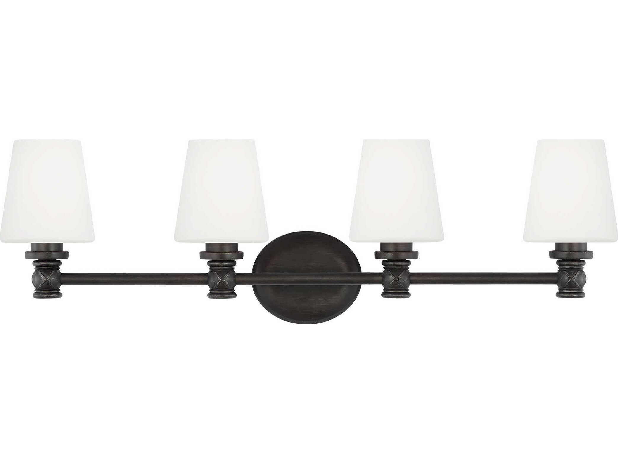 Visual Comfort Studio Xavierre 4-Light Aged Iron Black Vanity Light