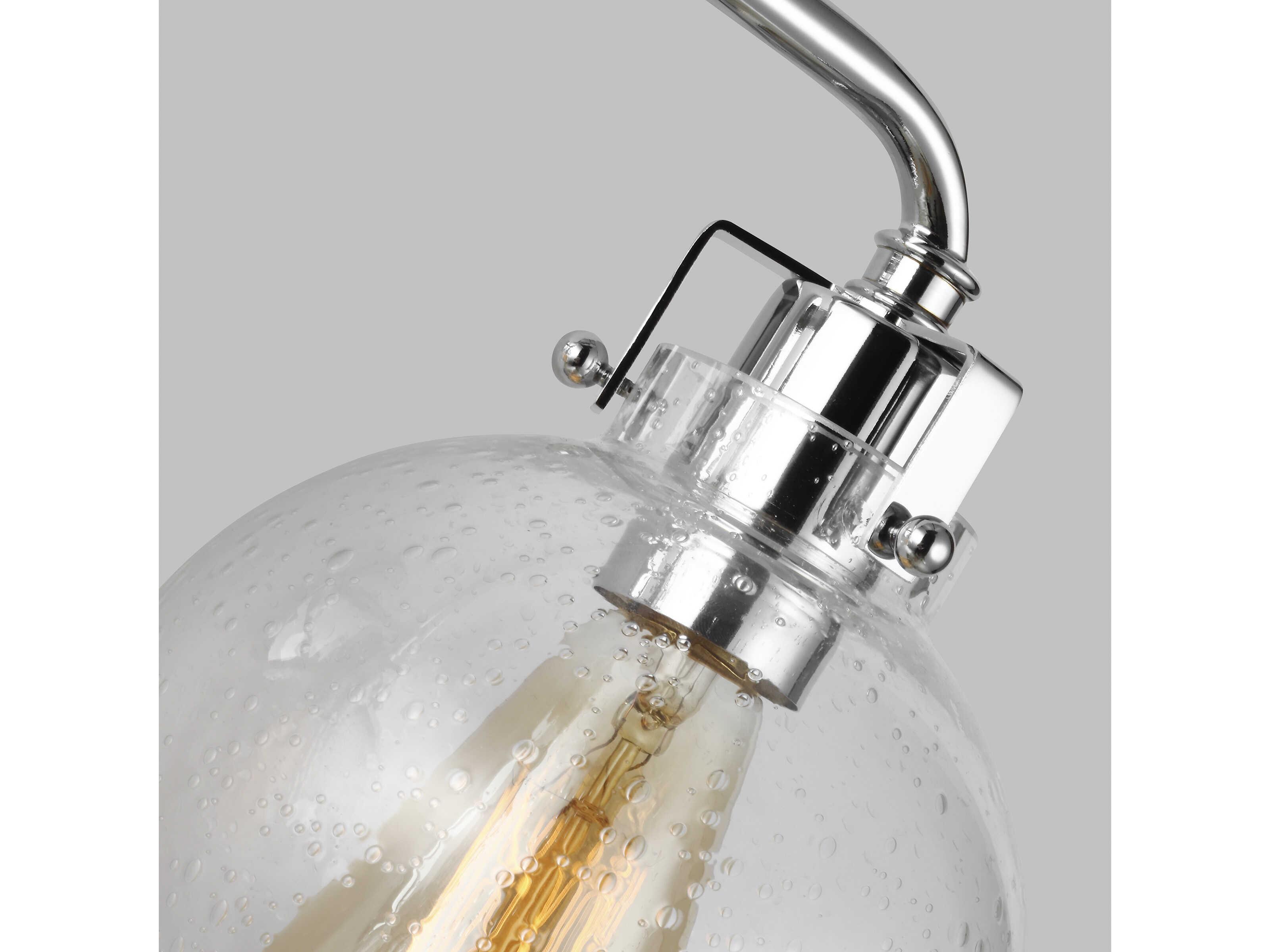 Visual Comfort Studio Clara 1-Light Polished Nickel Textured Black Wall Sconce