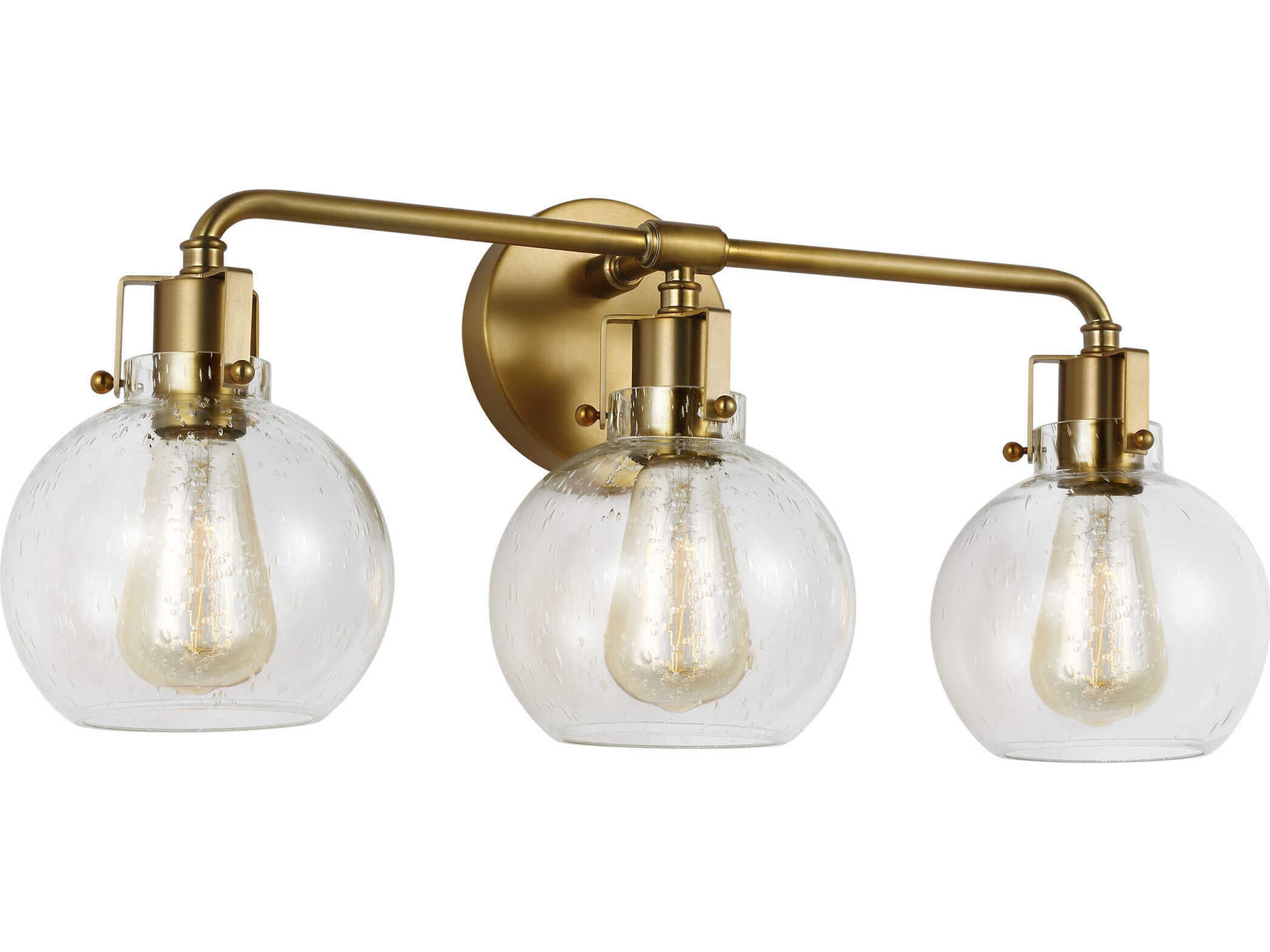 Visual Comfort Studio Clara 3-Light Burnished Brass Vanity Light