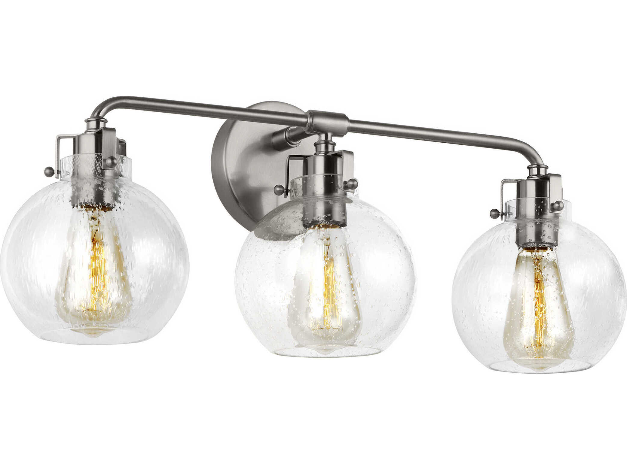 Visual Comfort Studio Clara 3-Light Satin Nickel Vanity Light