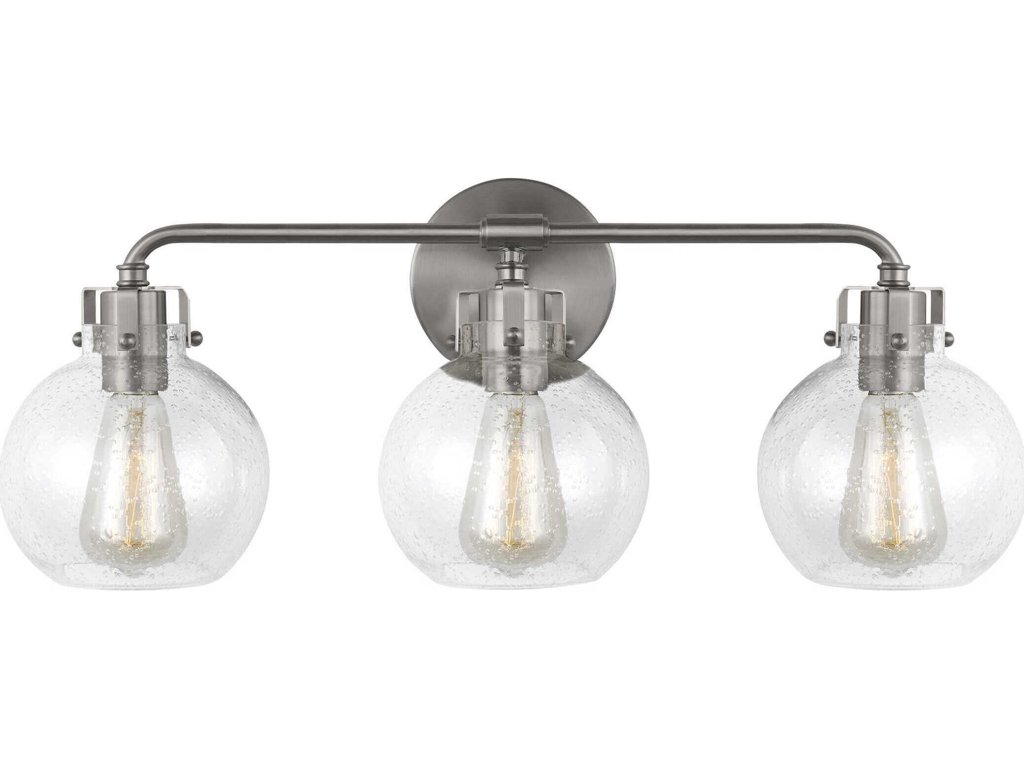Visual Comfort Studio Clara 3-Light Satin Nickel Vanity Light