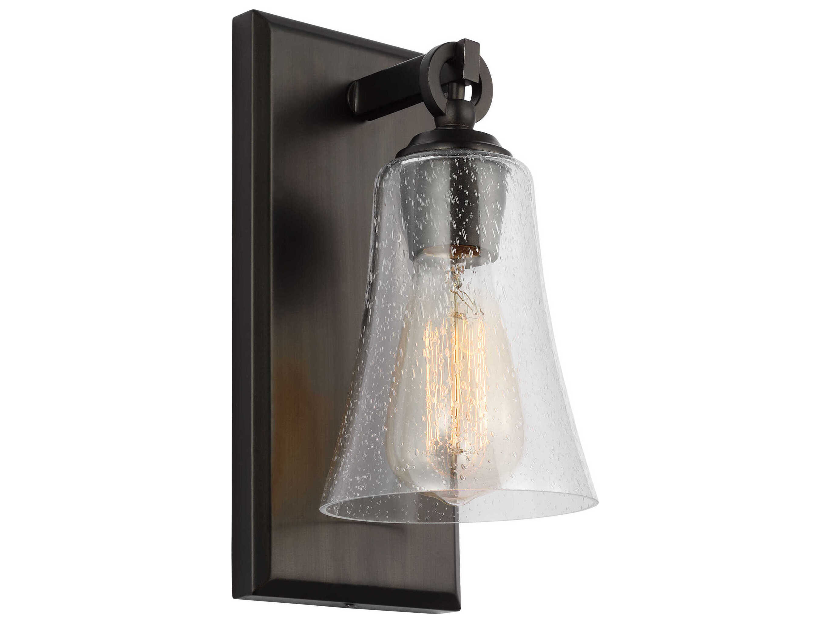 Visual Comfort Studio Monterro 1-Light Aged Iron Black Wall Sconce