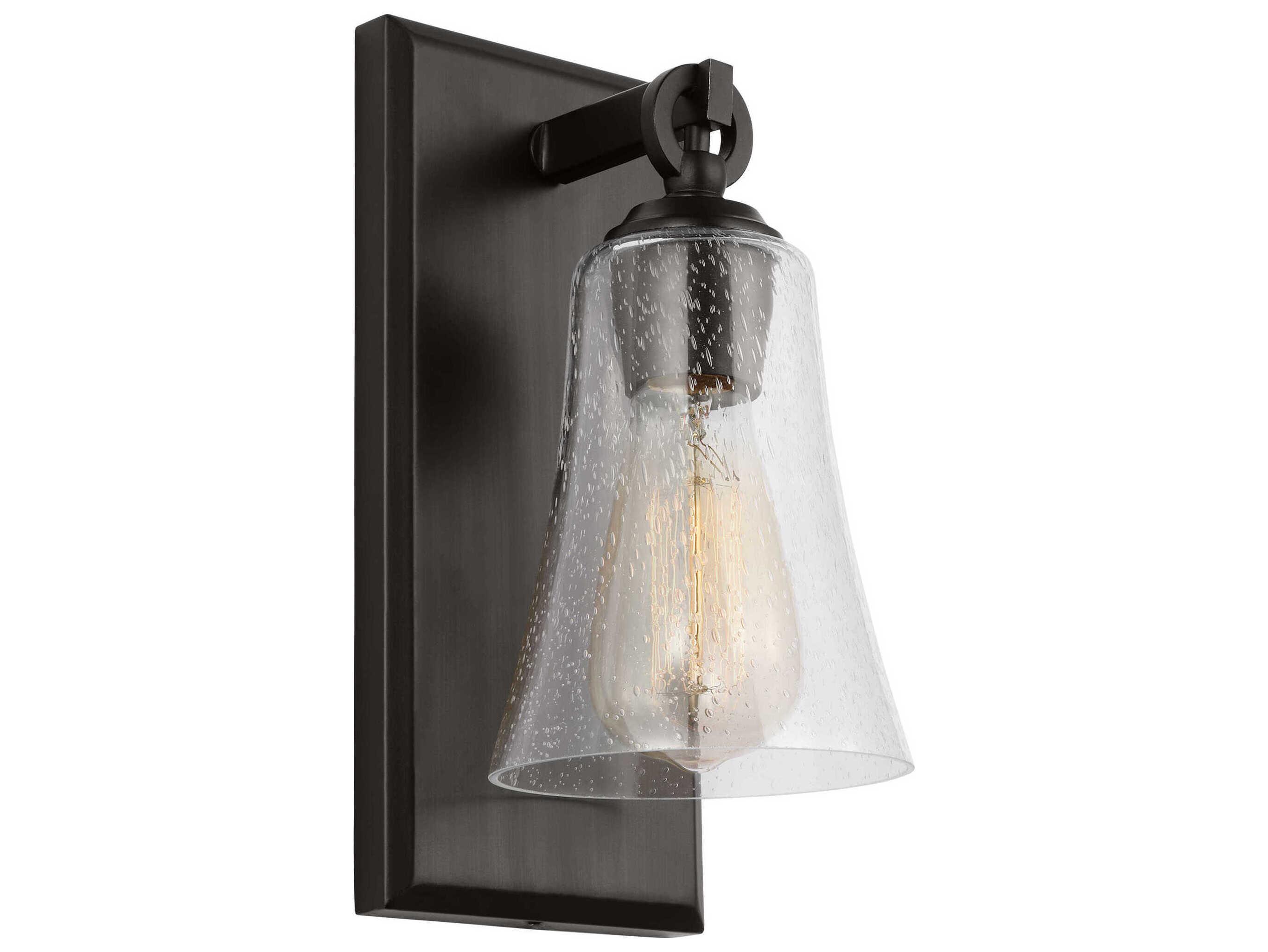 Visual Comfort Studio Monterro 1-Light Aged Iron Black Wall Sconce