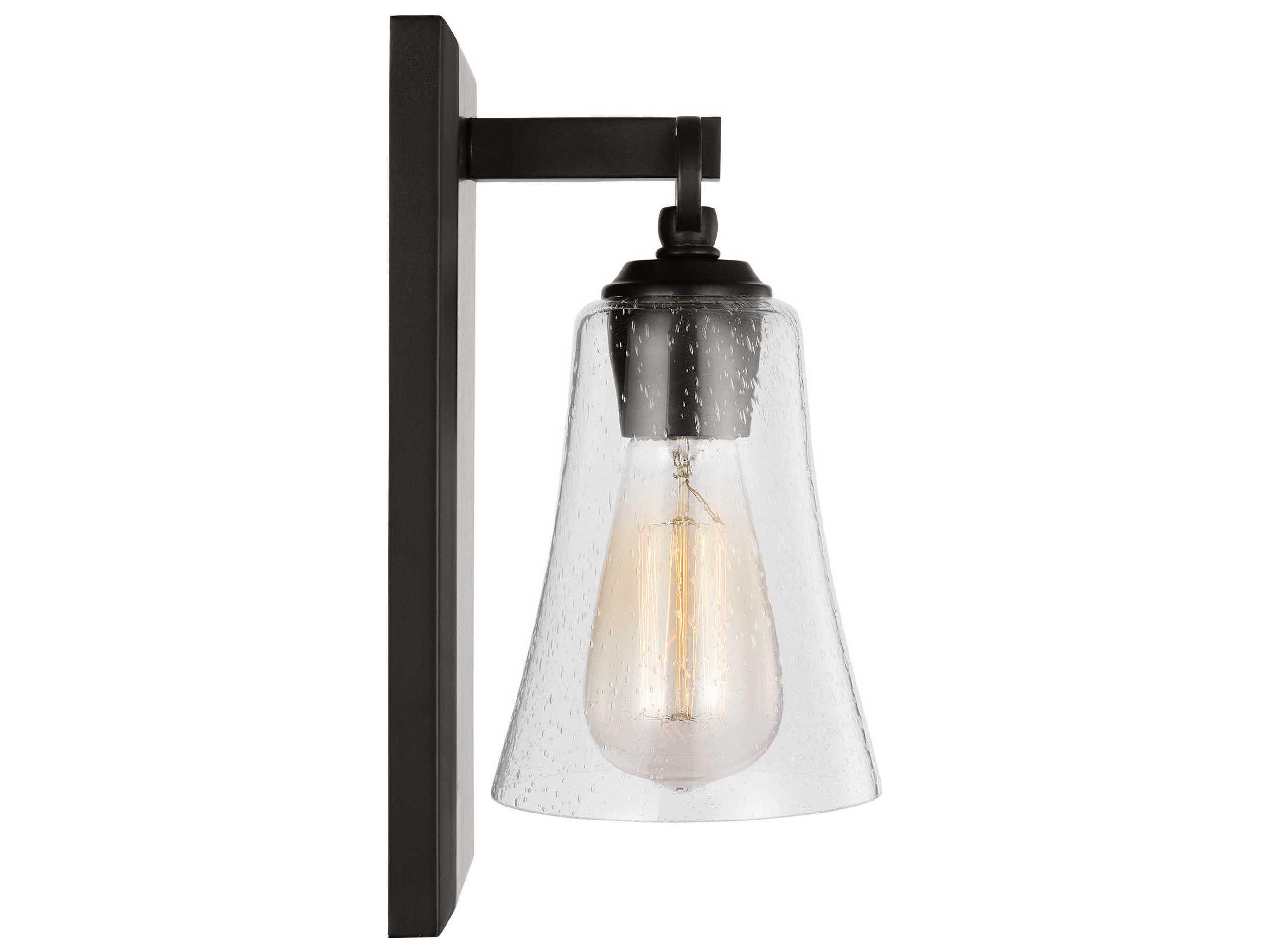 Visual Comfort Studio Monterro 1-Light Aged Iron Black Wall Sconce