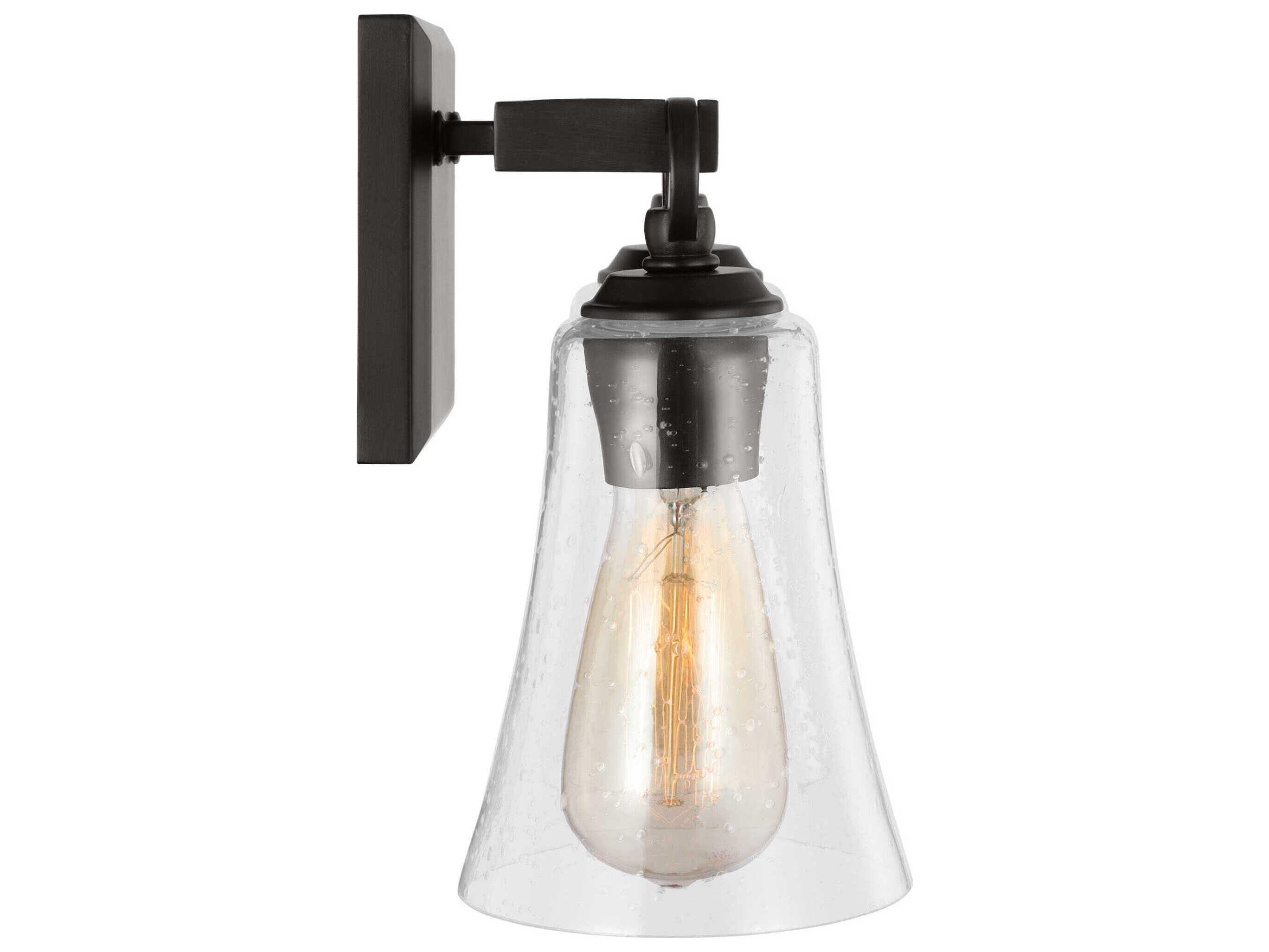 Visual Comfort Studio Monterro 2-Light Aged Iron Black Vanity Light