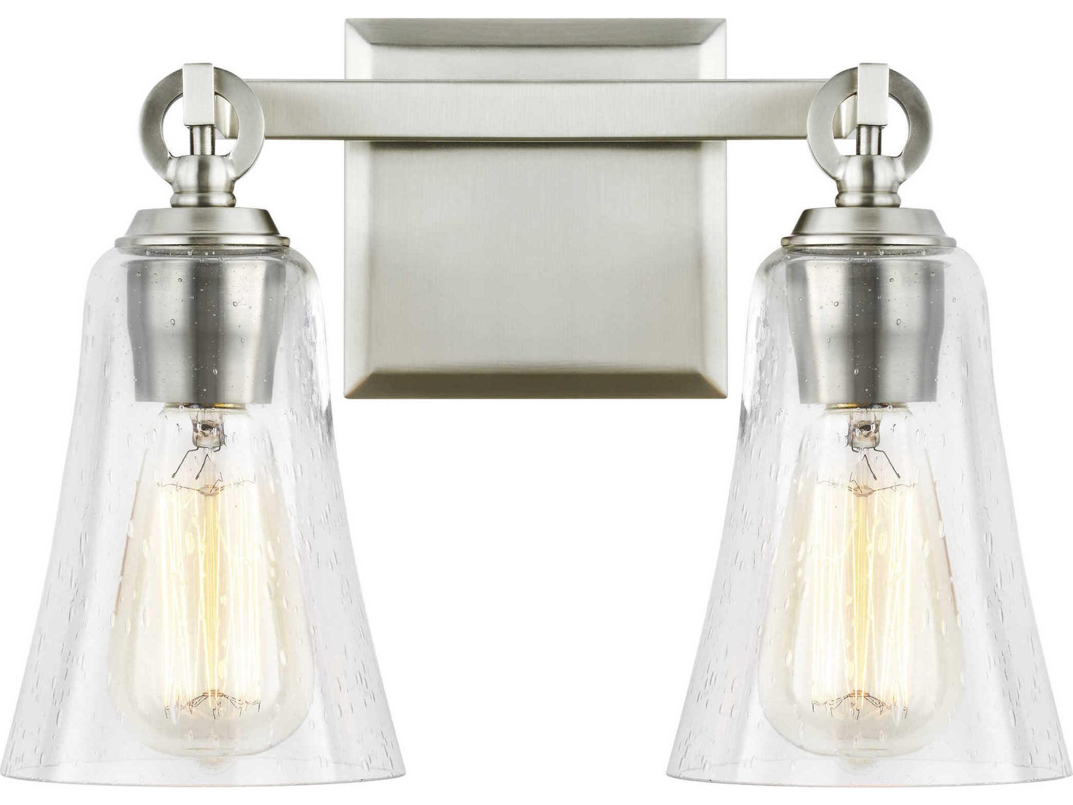 Visual Comfort Studio Monterro 2-Light Satin Nickel Vanity Light