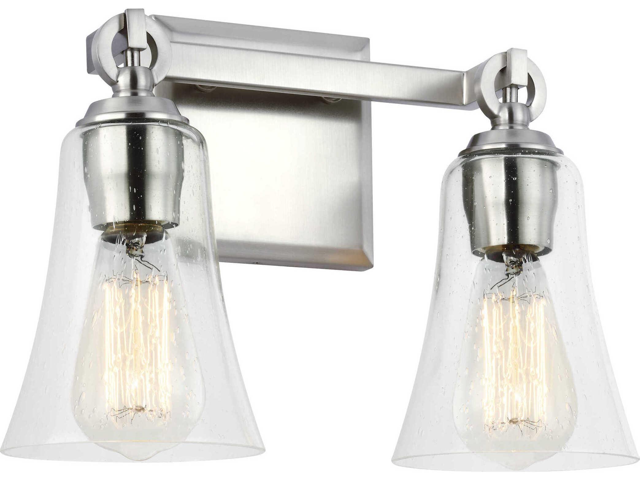 Visual Comfort Studio Monterro 2-Light Satin Nickel Vanity Light