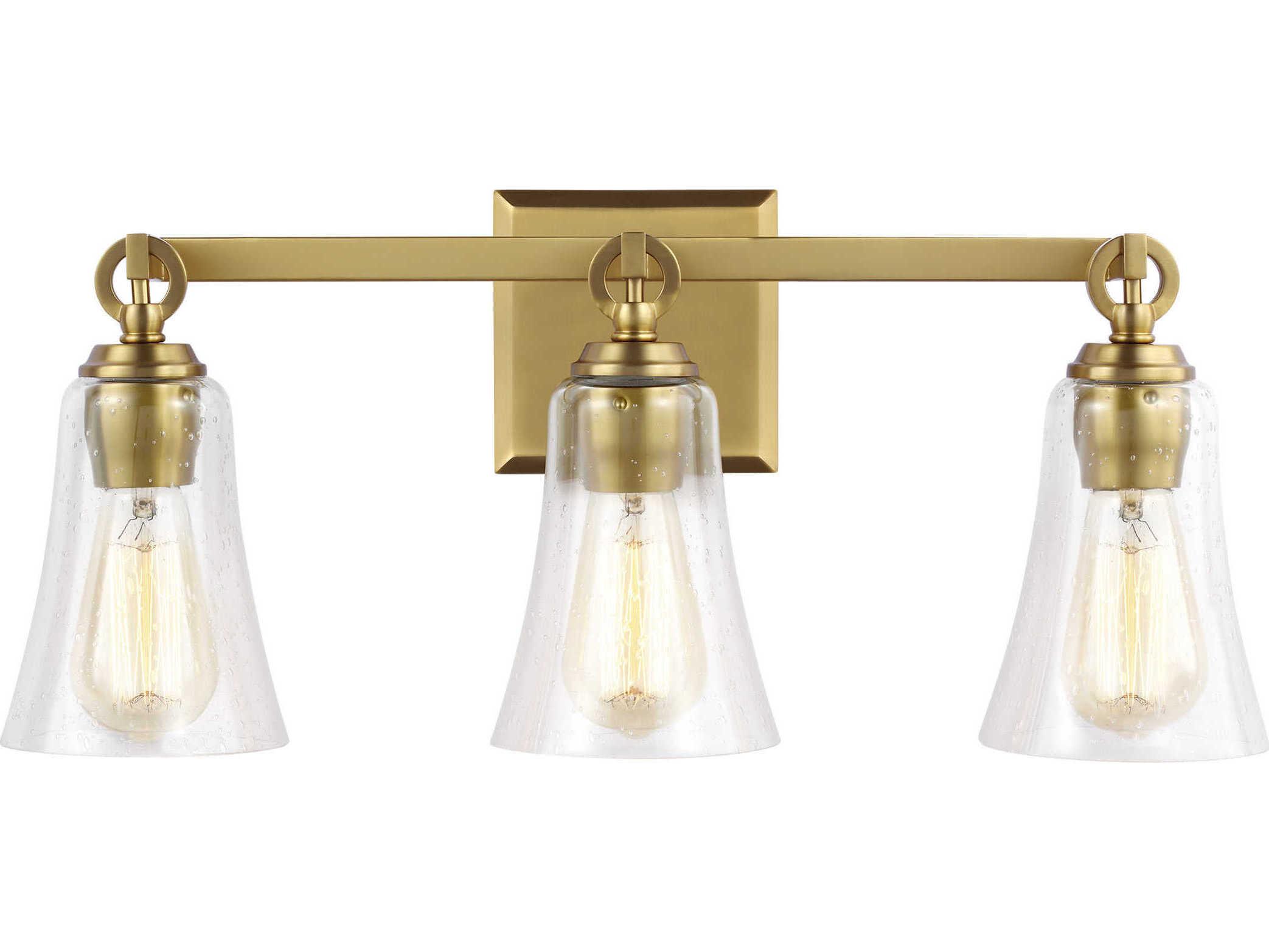 Visual Comfort Studio Monterro 3-Light Burnished Brass Vanity Light