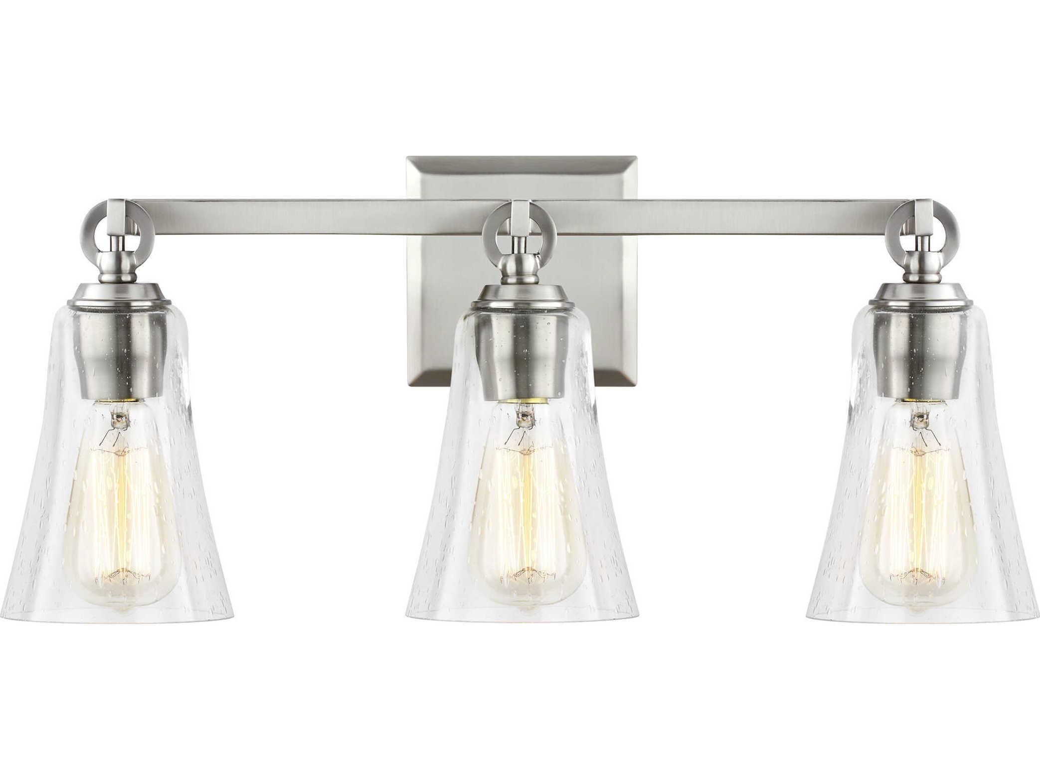 Visual Comfort Studio Monterro 3-Light Satin Nickel Vanity Light