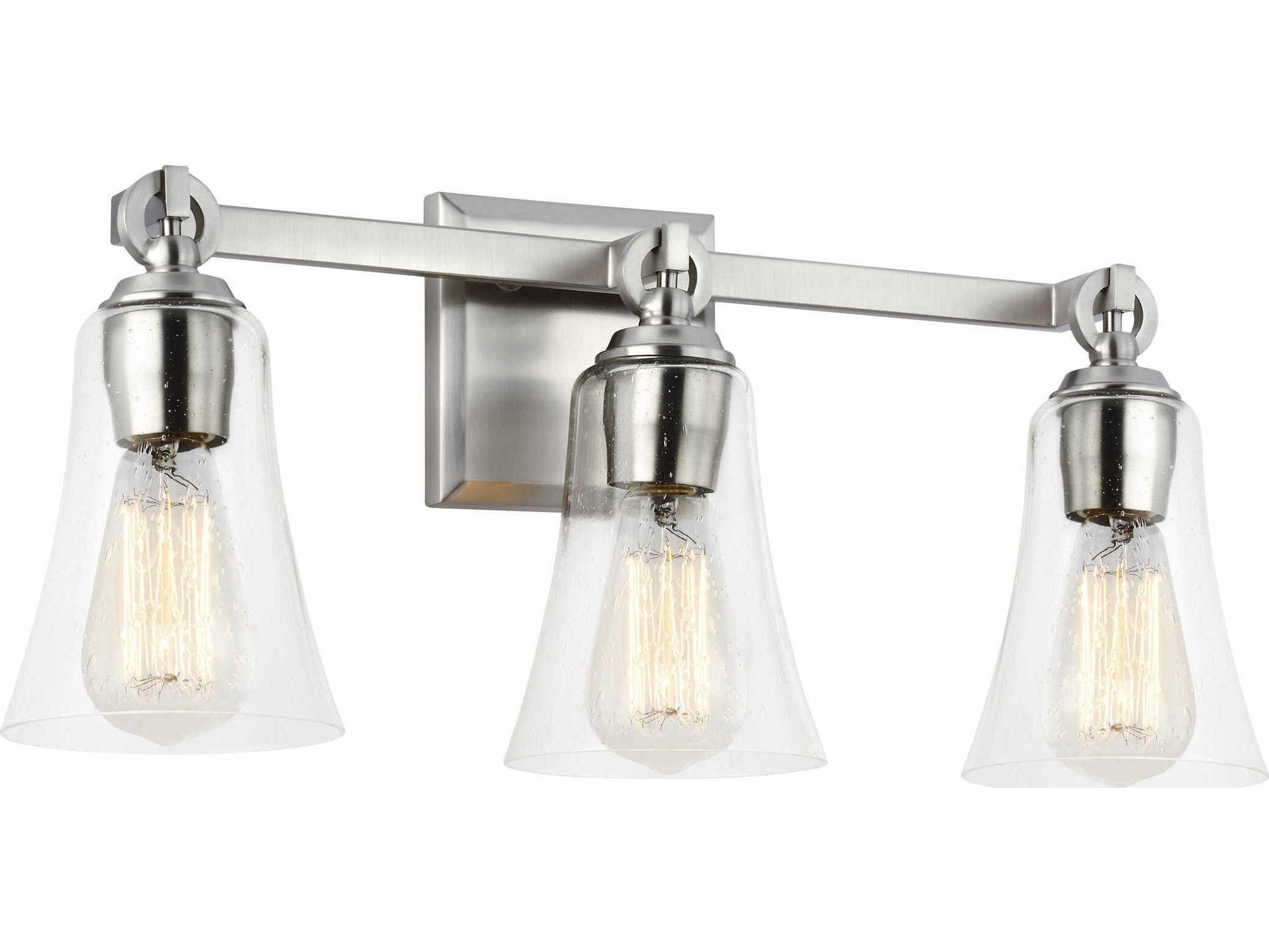 Visual Comfort Studio Monterro 3-Light Satin Nickel Vanity Light