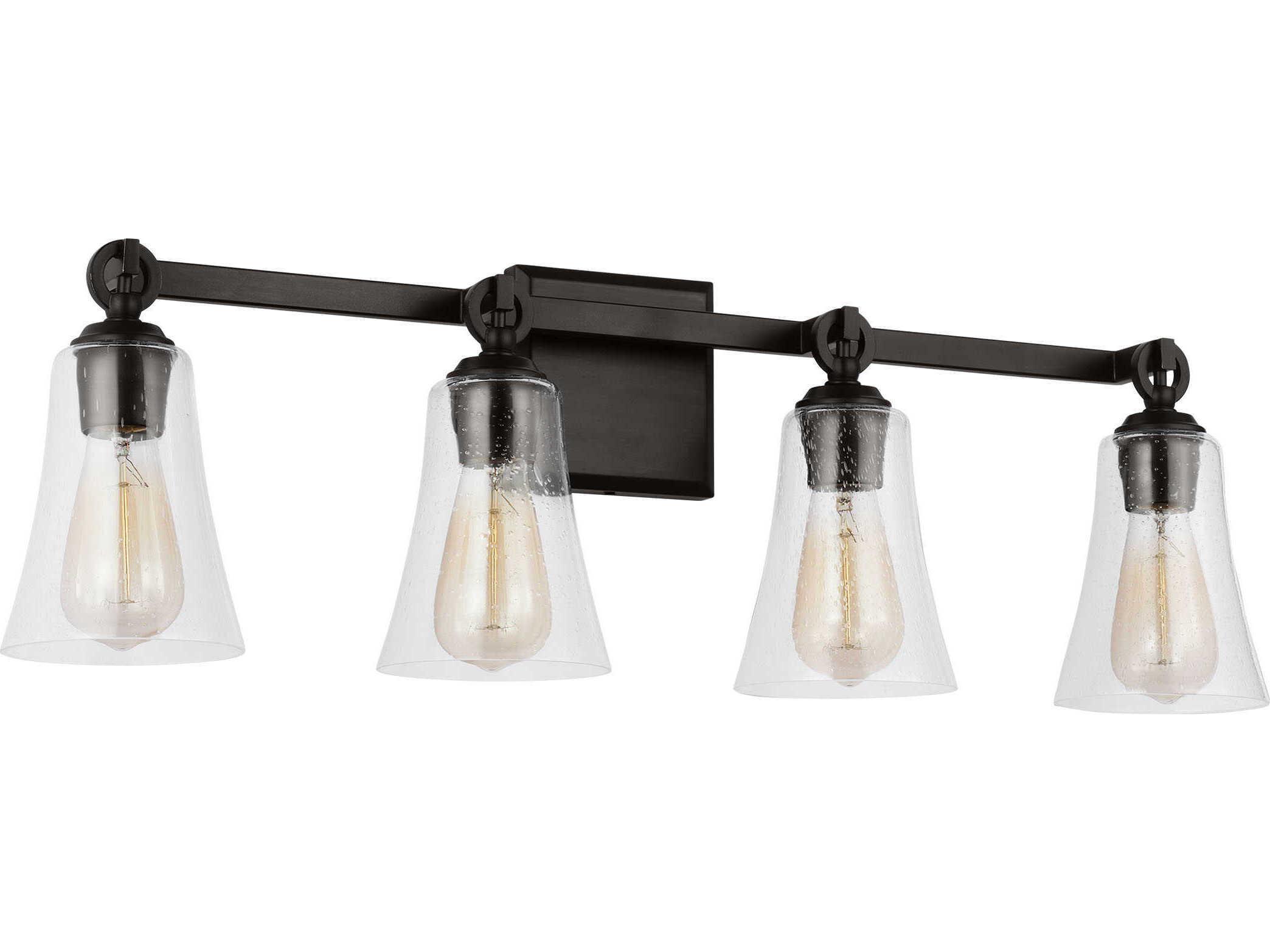 Visual Comfort Studio Monterro 3-Light Aged Iron Black Vanity Light