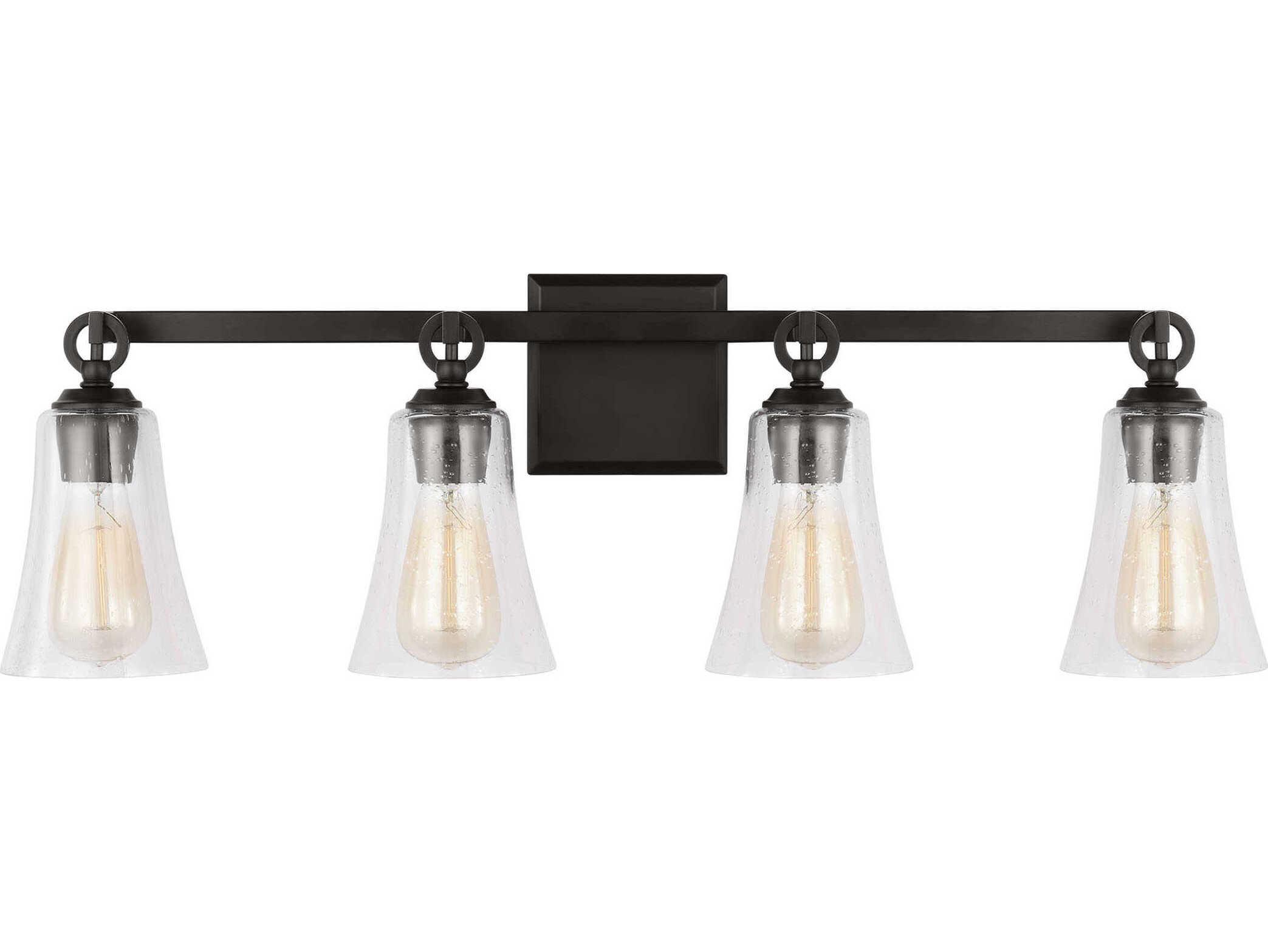 Visual Comfort Studio Monterro 3-Light Aged Iron Black Vanity Light